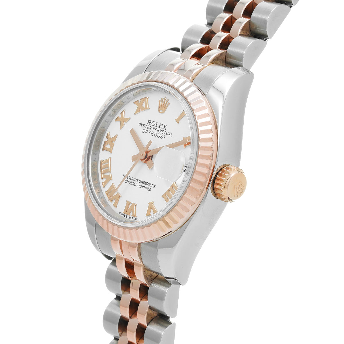 DATE JUST 179171 M (manufactured circa 2007) White ROLEX Ladies [Pre-Owned].
