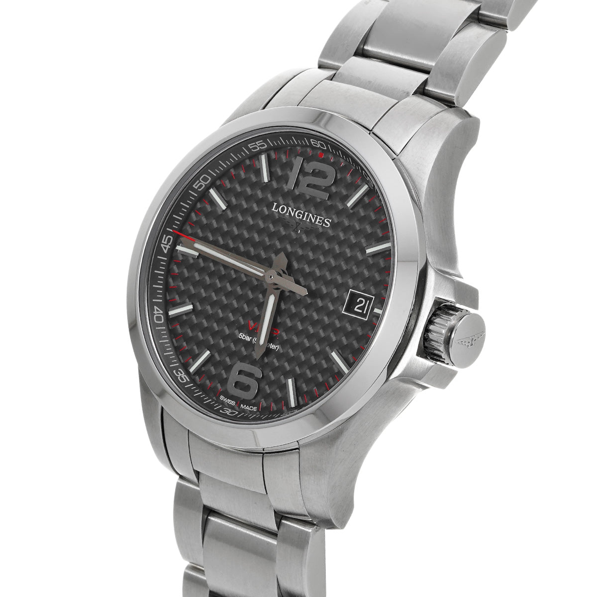 Conquest V.H.P L3.716.4.66.6 Black LONGINES Men's [Pre-Owned].