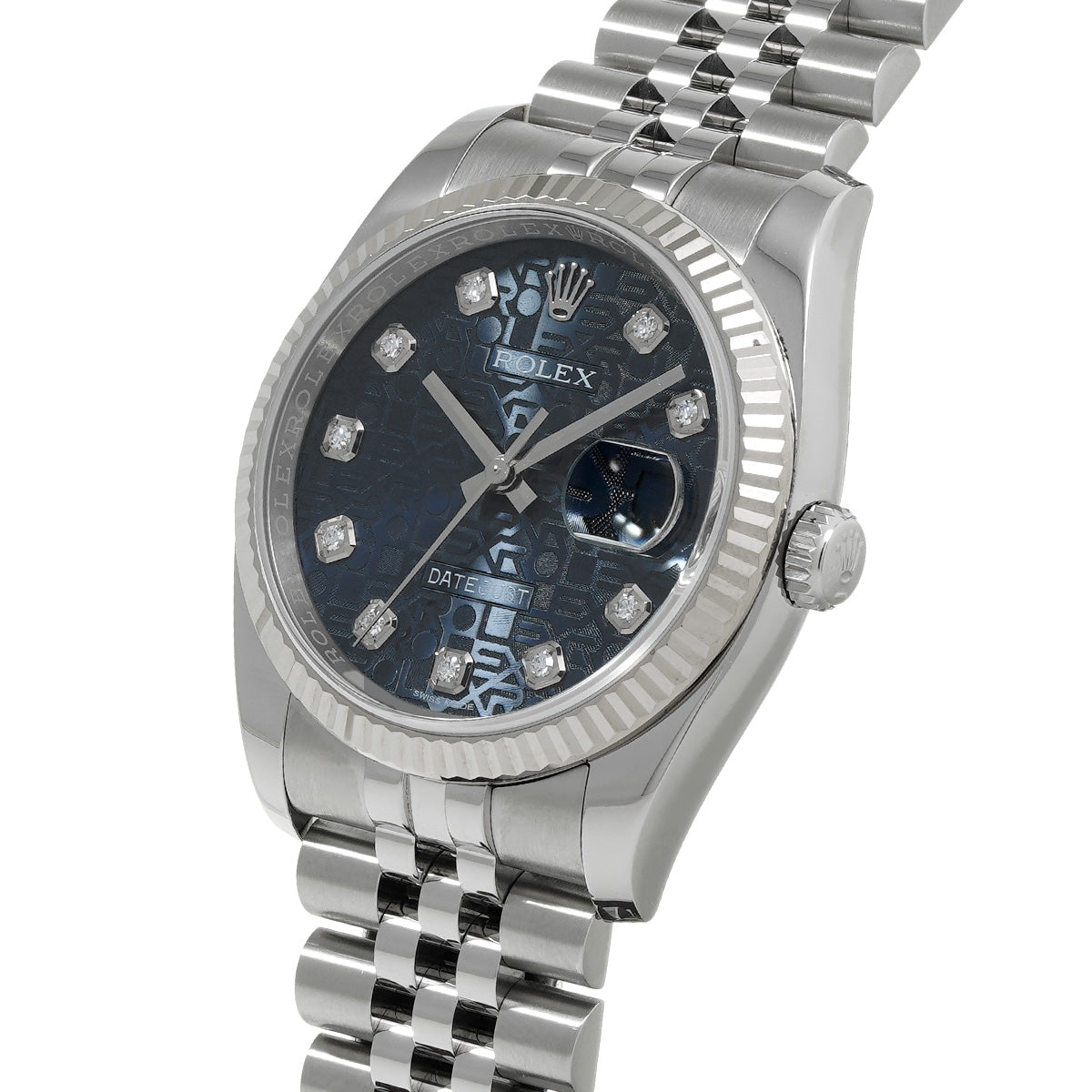 DATE JUST 116234G Random Serial Blue Computer/Diamond ROLEX Men's [Pre-Owned].