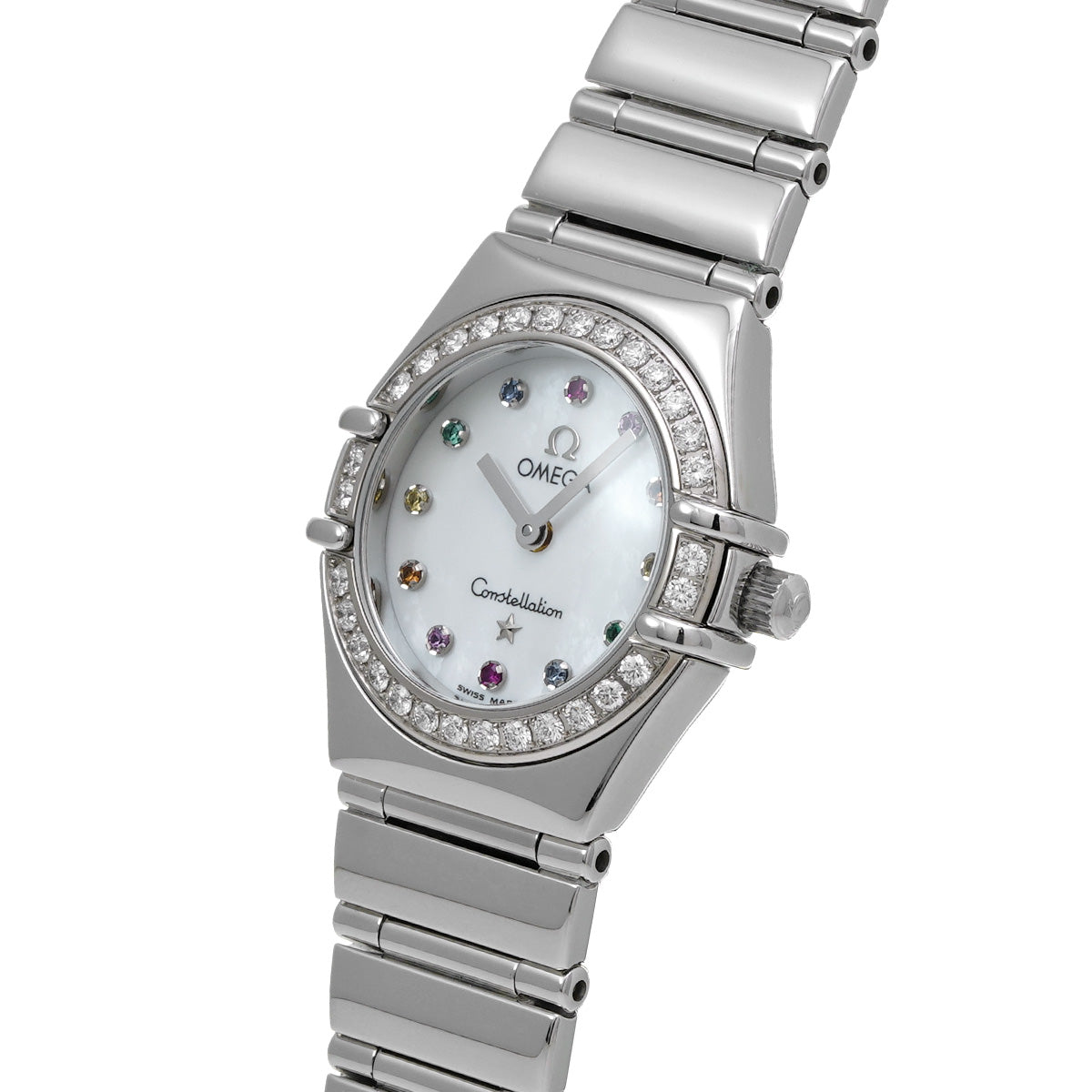 Constellation My Choice Mini 1465.79 White MOP/Sapphire/Ruby OMEGA Ladies [Pre-owned]