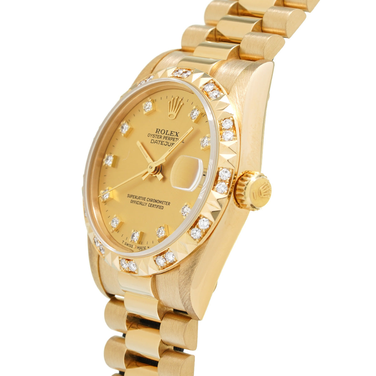 Datejust 68258G L (manufactured circa 1989) Champagne/Diamond ROLEX Unisex [Pre-Owned].