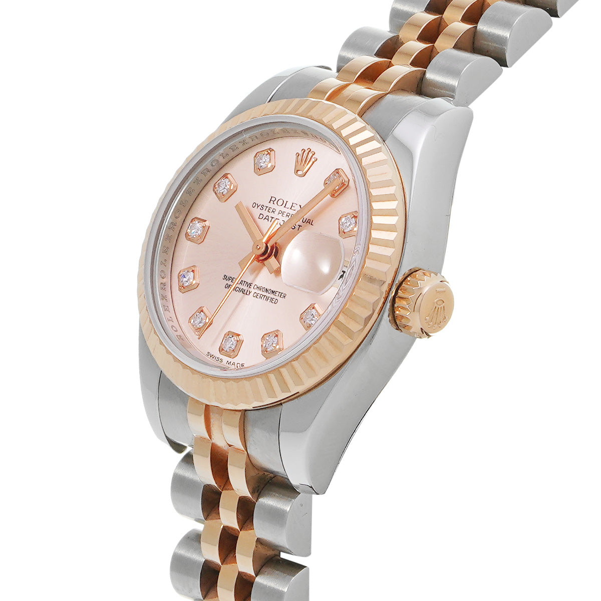 DATE JUST 179171G (manufactured circa 2005) Pink/Diamond ROLEX Ladies [Pre-Owned].