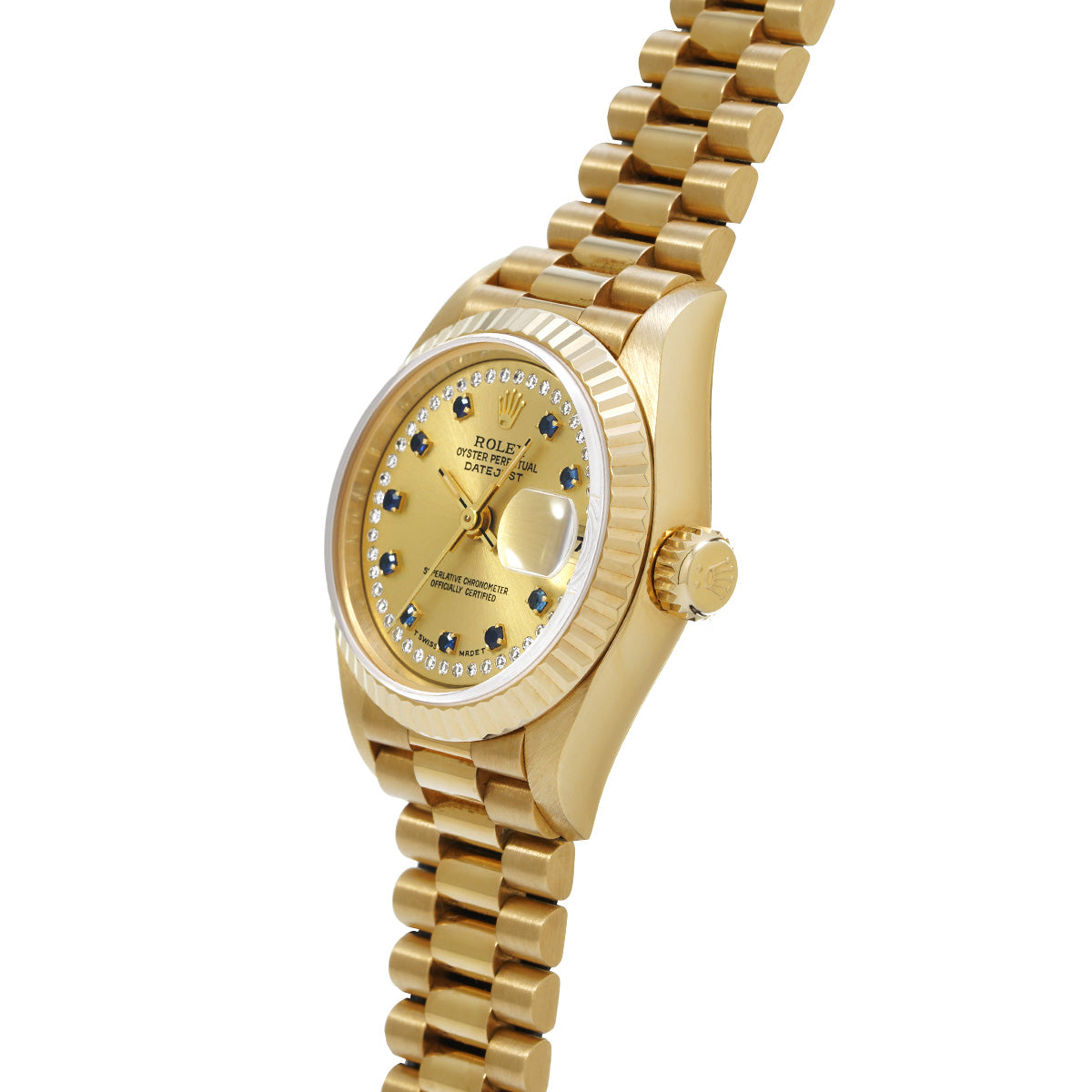 Datejust 69178LS S (made around 1994) Champagne / Diamond / Sapphire ROLEX Ladies [Pre-Owned].