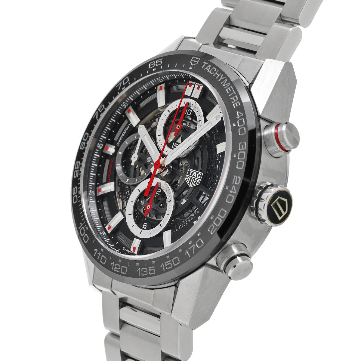 CARRERA CALIBRE HEUER 01 Chronograph CAR201V.BA0714 Black TAG HEUER Men's [Pre-Owned].