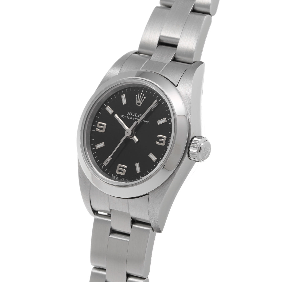 Oyster Perpetual 76080 P (manufactured circa 2000) Black ROLEX Ladies [Pre-Owned].