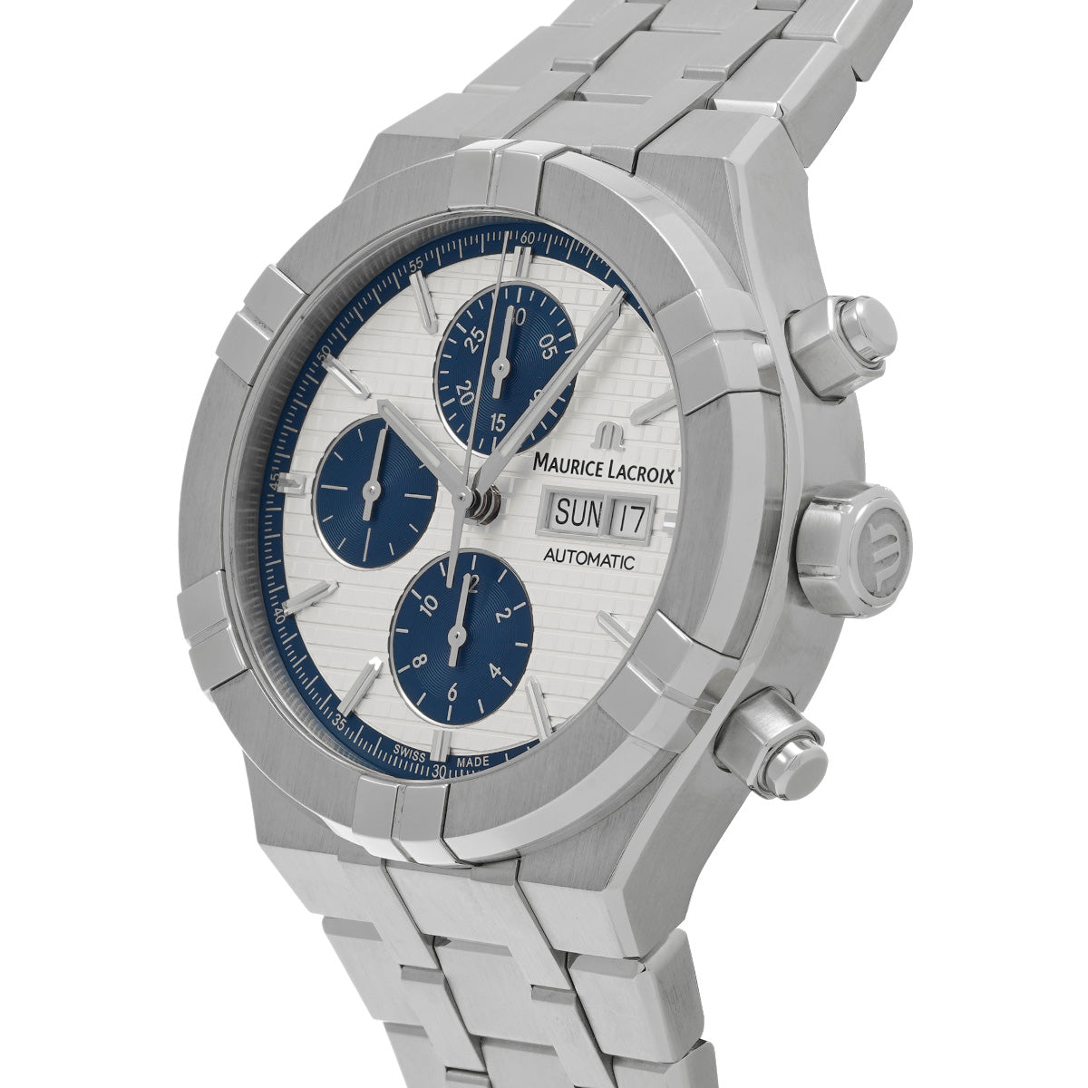 Icon Automatic Chronograph AI6038-SS001-131-1 Silver/Blue Maurice Lacroix Men's [Pre-Owned]