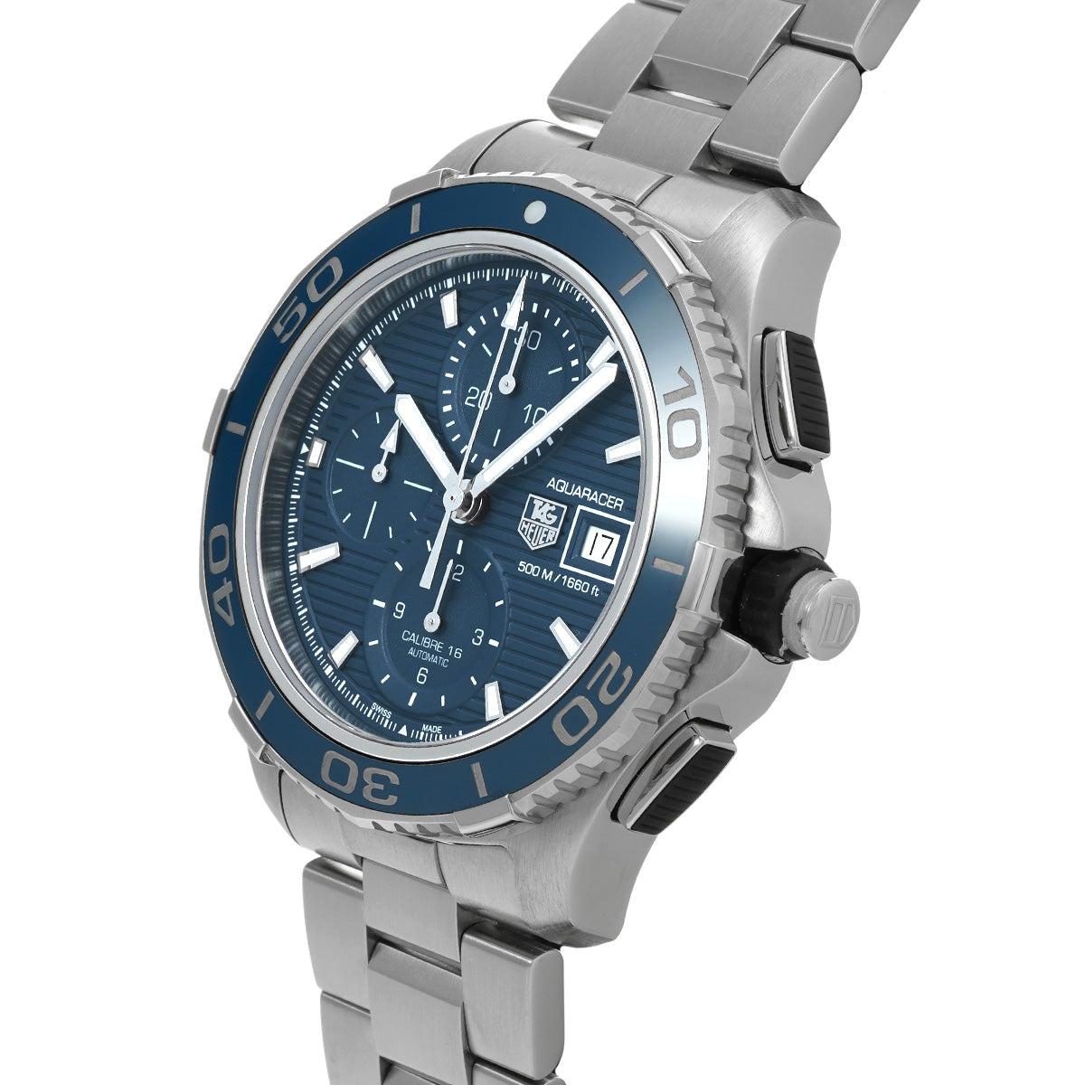 Aquaracer Calibre 16 Chronograph CAK2112.BA0833 Blue TAG HEUER Men's [Pre-Owned]