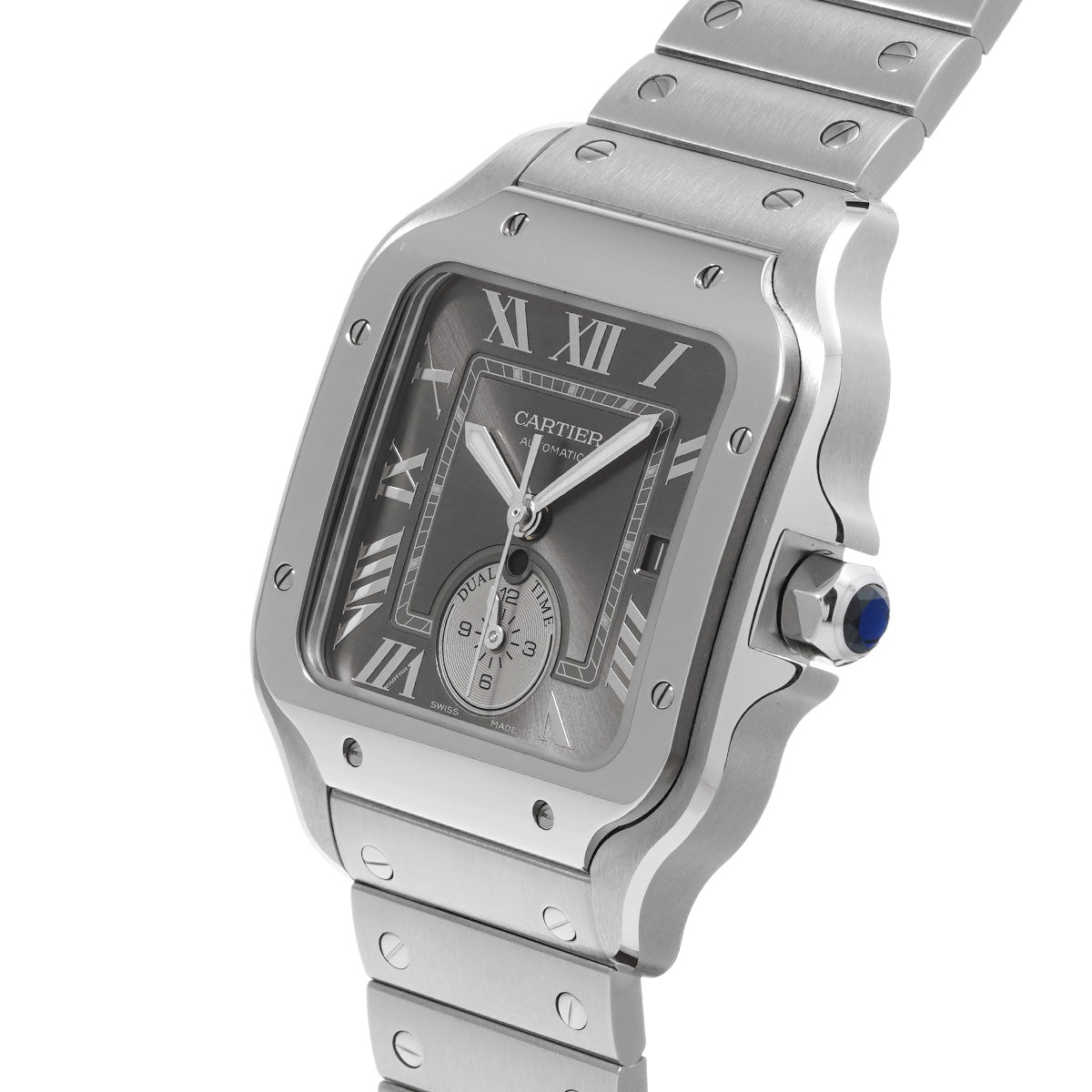 Santos de Cartier Dual Time Zone WSSA0076 Gray CARTIER Men's [Pre-Owned]