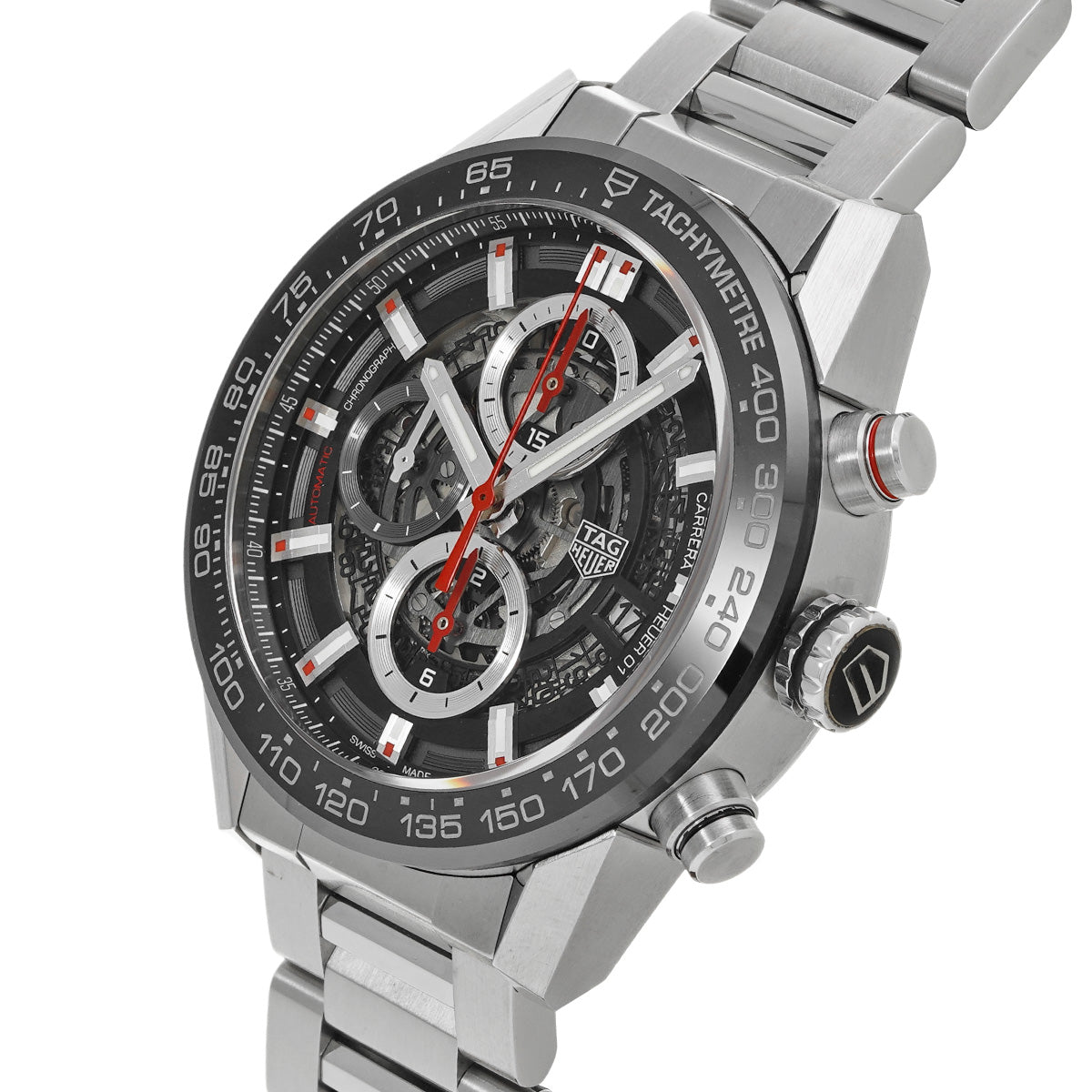 CARRERA CALIBRE HEUER 01 Chronograph CAR201V.BA0766 Black TAG HEUER Men's [Pre-Owned].