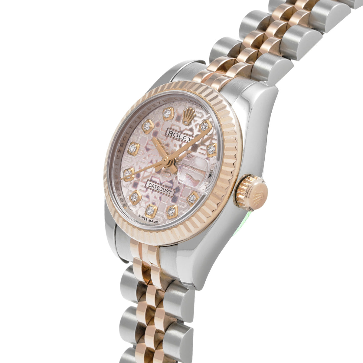 DATE JUST 179171G Random Serial Pink Computer/Diamond ROLEX Ladies [Pre-Owned].