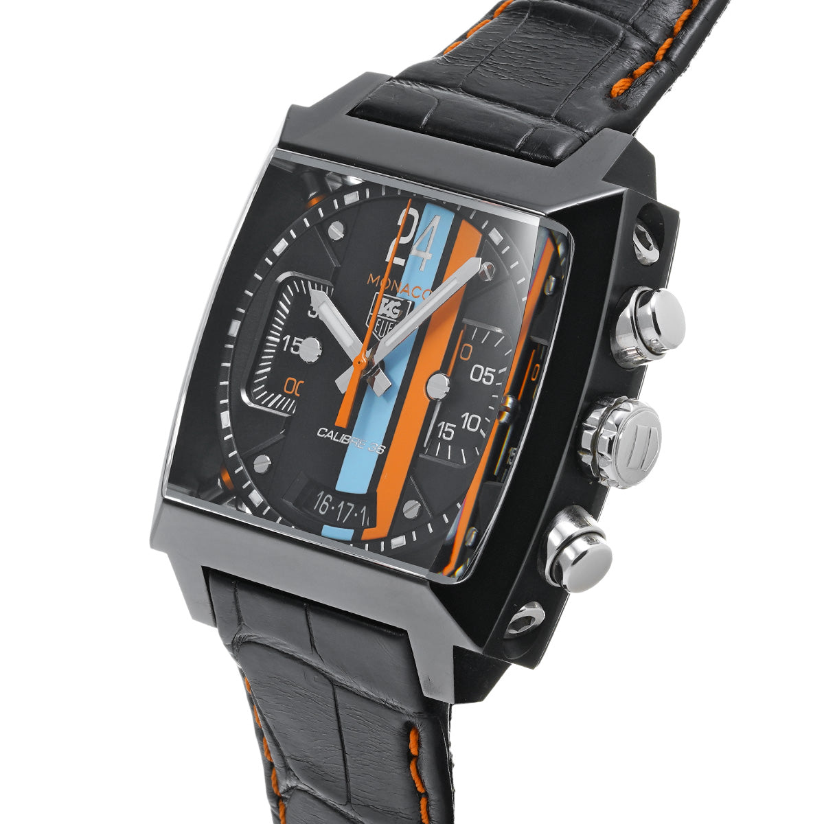 Monaco 24 Calibre 36 Chronograph Gulf CAL5110.FC6265 Black TAG HEUER Men's [Pre-Owned].