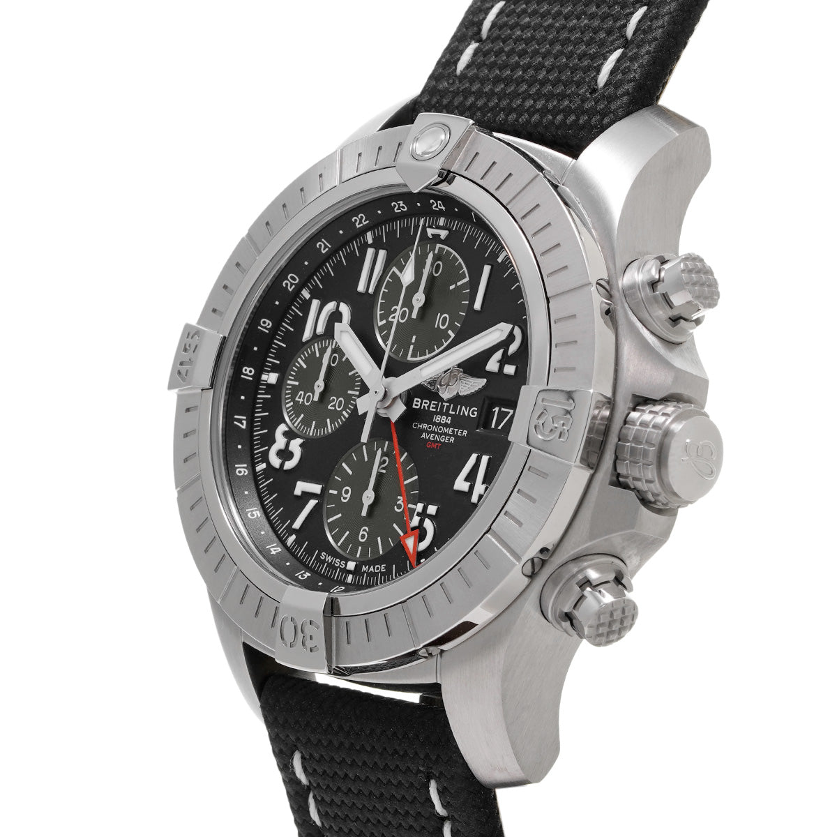 Avenger Chronograph GMT 45 A24315101B1X2 Black/Gray BREITLING Men's [Pre-Owned].