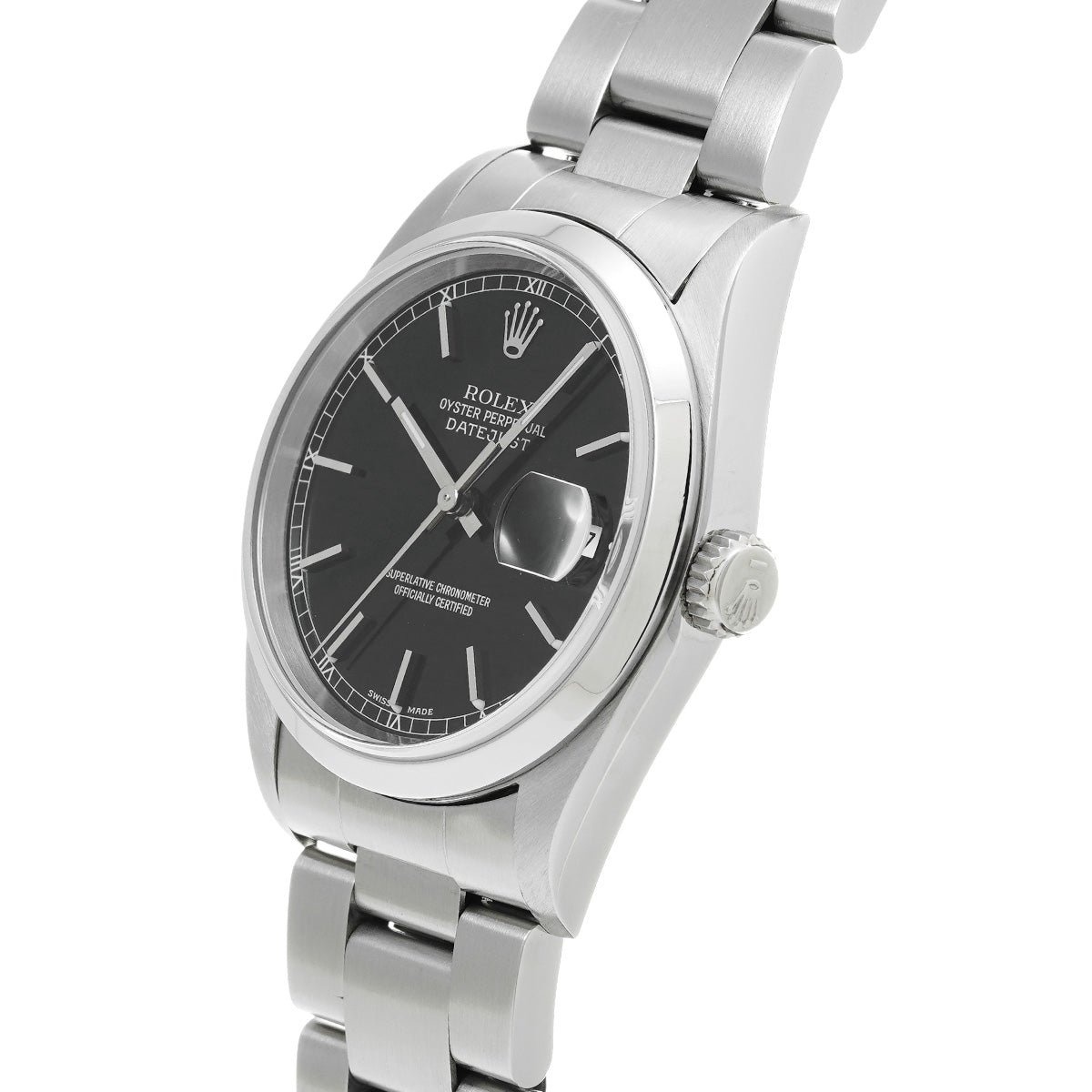 DATE JUST 16200 K (made around 2002) Black ROLEX Men's [Pre-Owned].