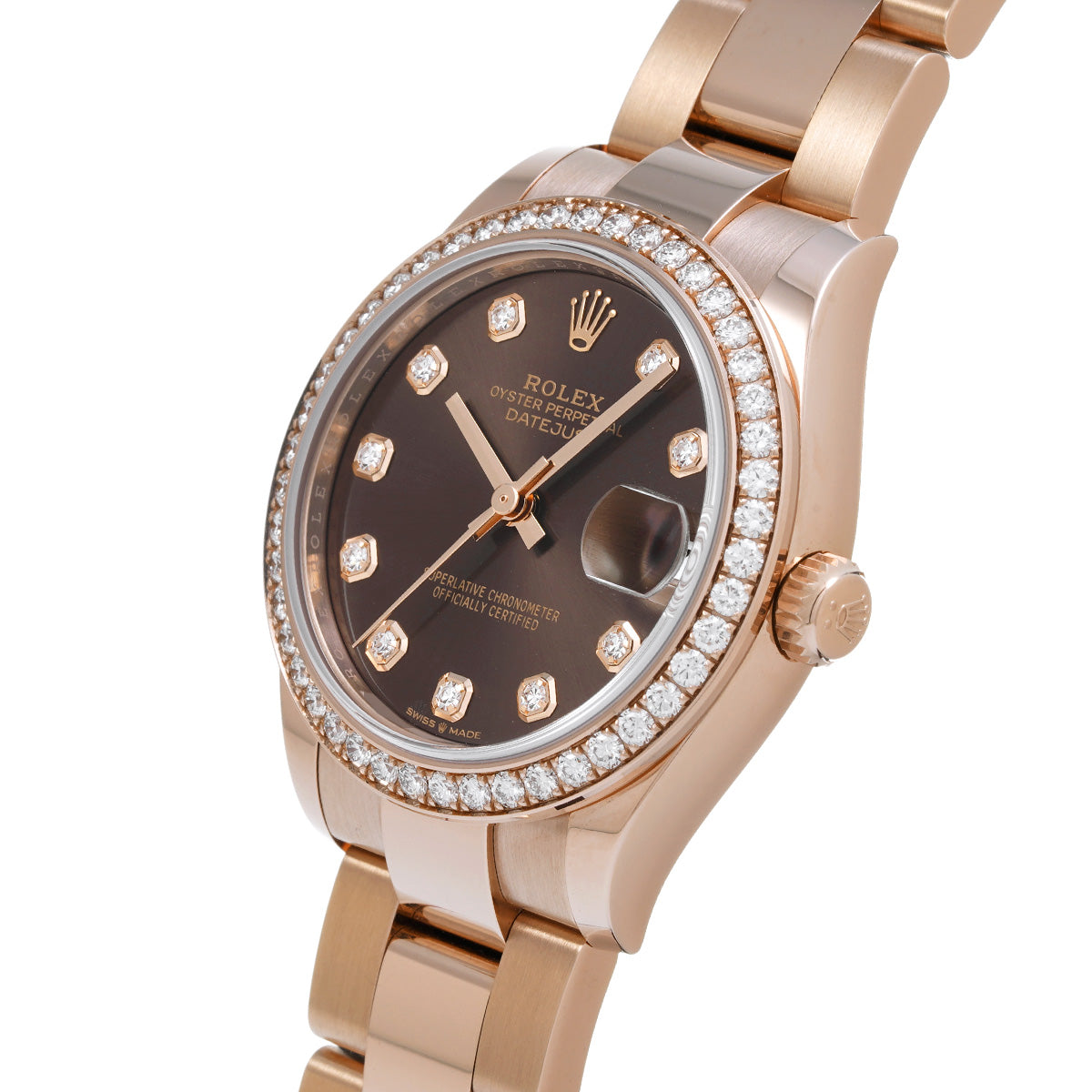 DATE JUST 31 278285RBR Random Serial Chocolate Brown/Diamond ROLEX Unisex [Pre-Owned].