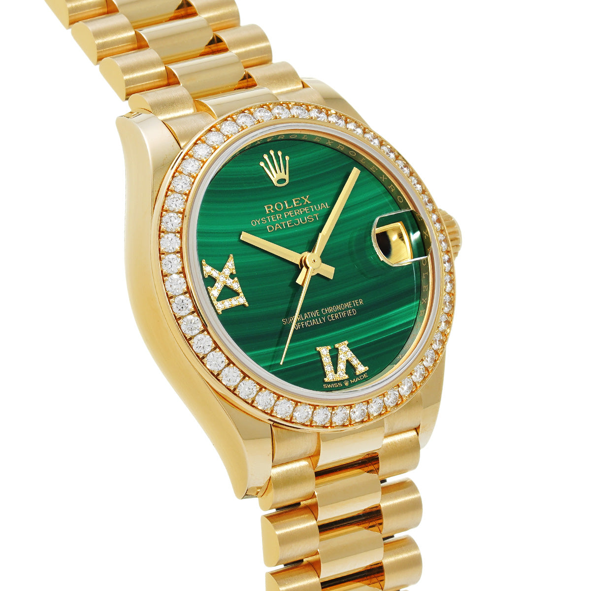 DATE JUST 31 278288RBR Random Serial Green Malachite/Diamond ROLEX Unisex [Pre-Owned].