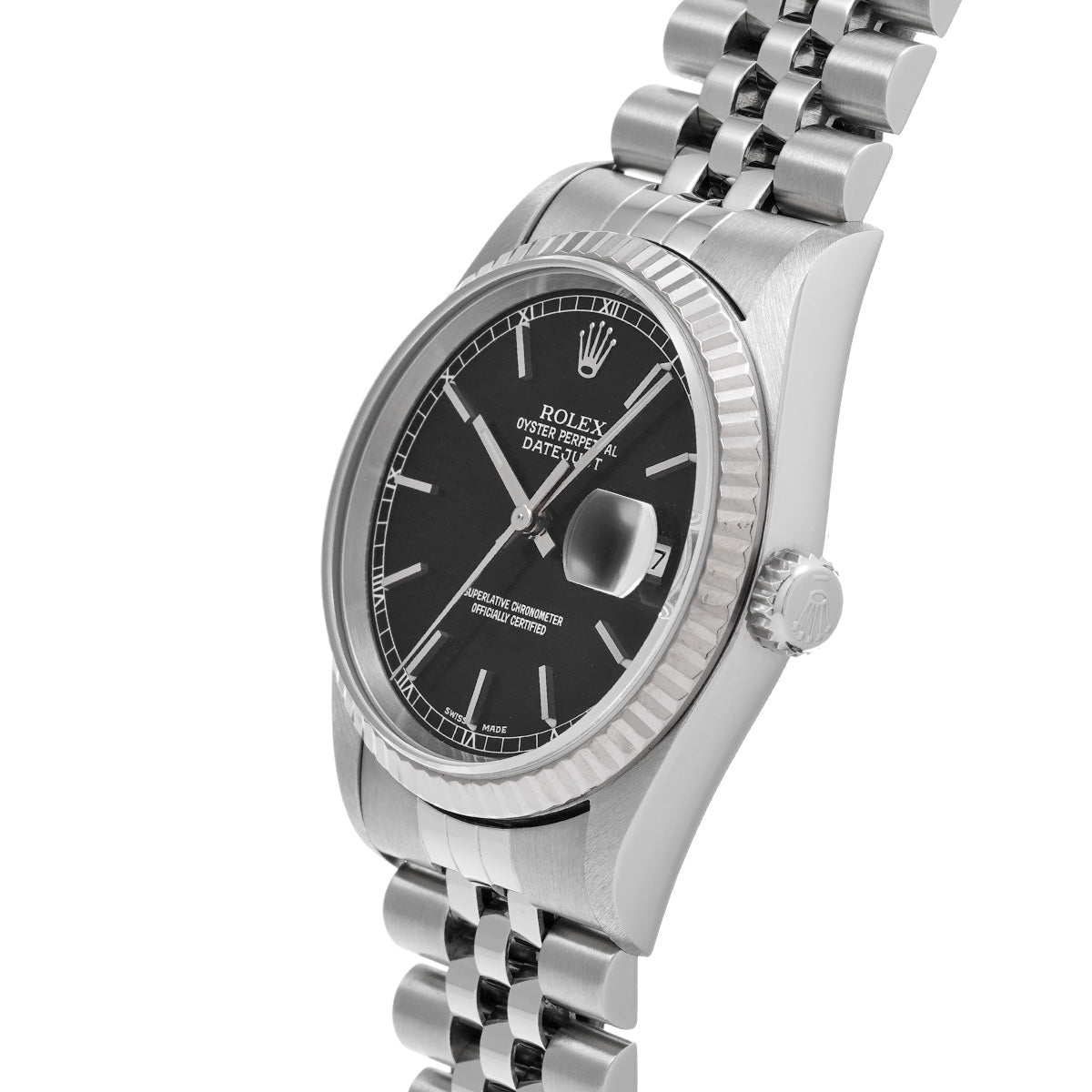 DATE JUST 16234 Y (made around 2002) Black ROLEX Men's [Pre-Owned].