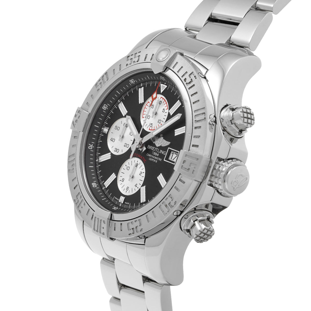 Super Avenger II A1337111/BC29 Black/Silver BREITLING Men's [Pre-Owned].