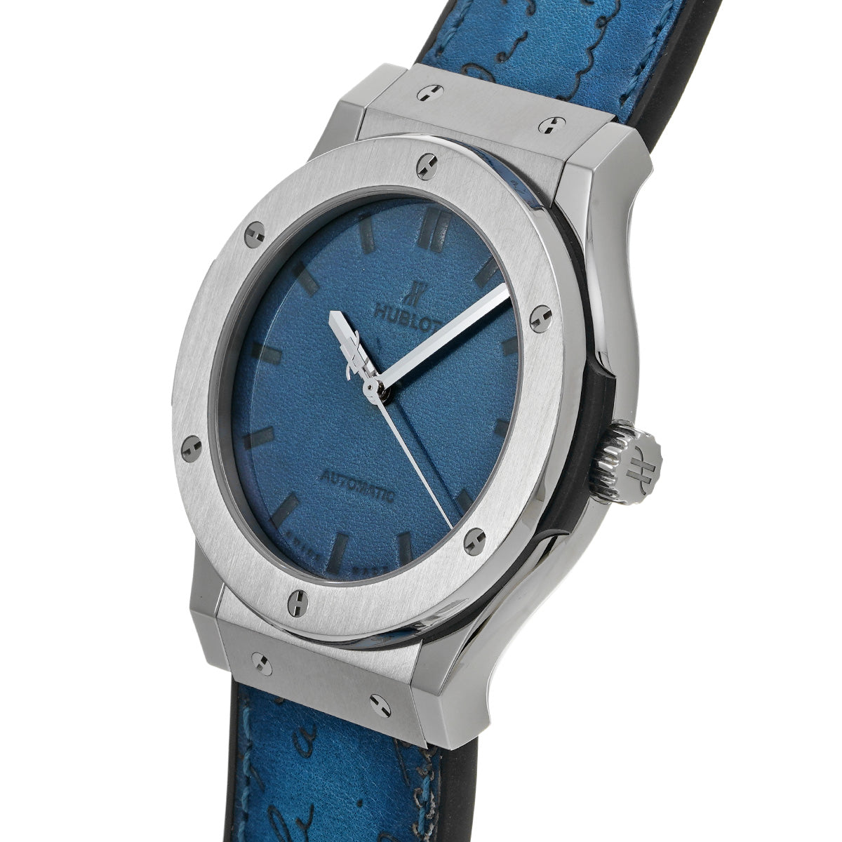 Classic Fusion Titanium Berluti Scritto Ocean Blue 511.NX.050B.VR.BER16 Blue HUBLOT Men's [Pre-owned]