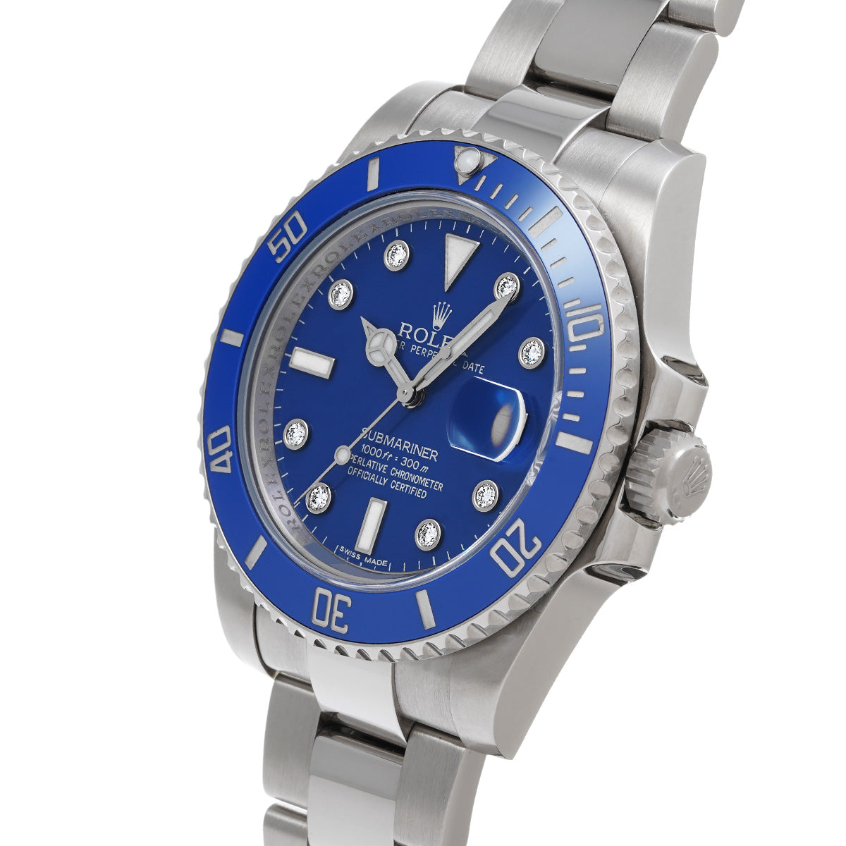 Submariner Date 116619GLB G (manufactured circa 2010) Blue/Diamond ROLEX Men's [Pre-Owned].