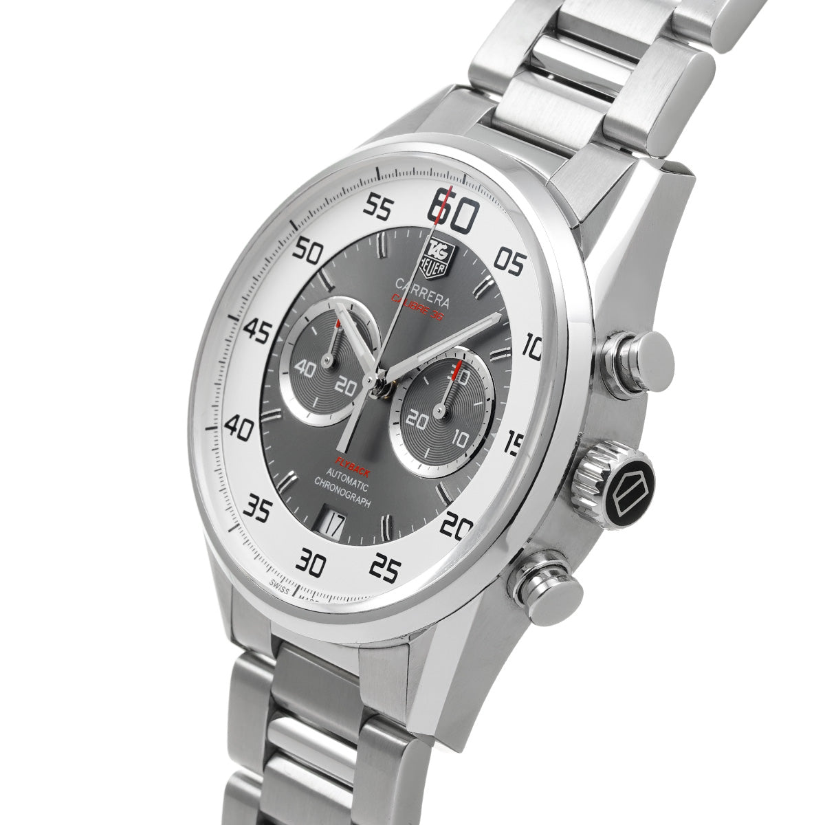 CARRERA Calibre 36 Chronograph Flyback CAR2B11.BA0799 Gray/Silver TAG HEUER Mens [Pre-Owned]