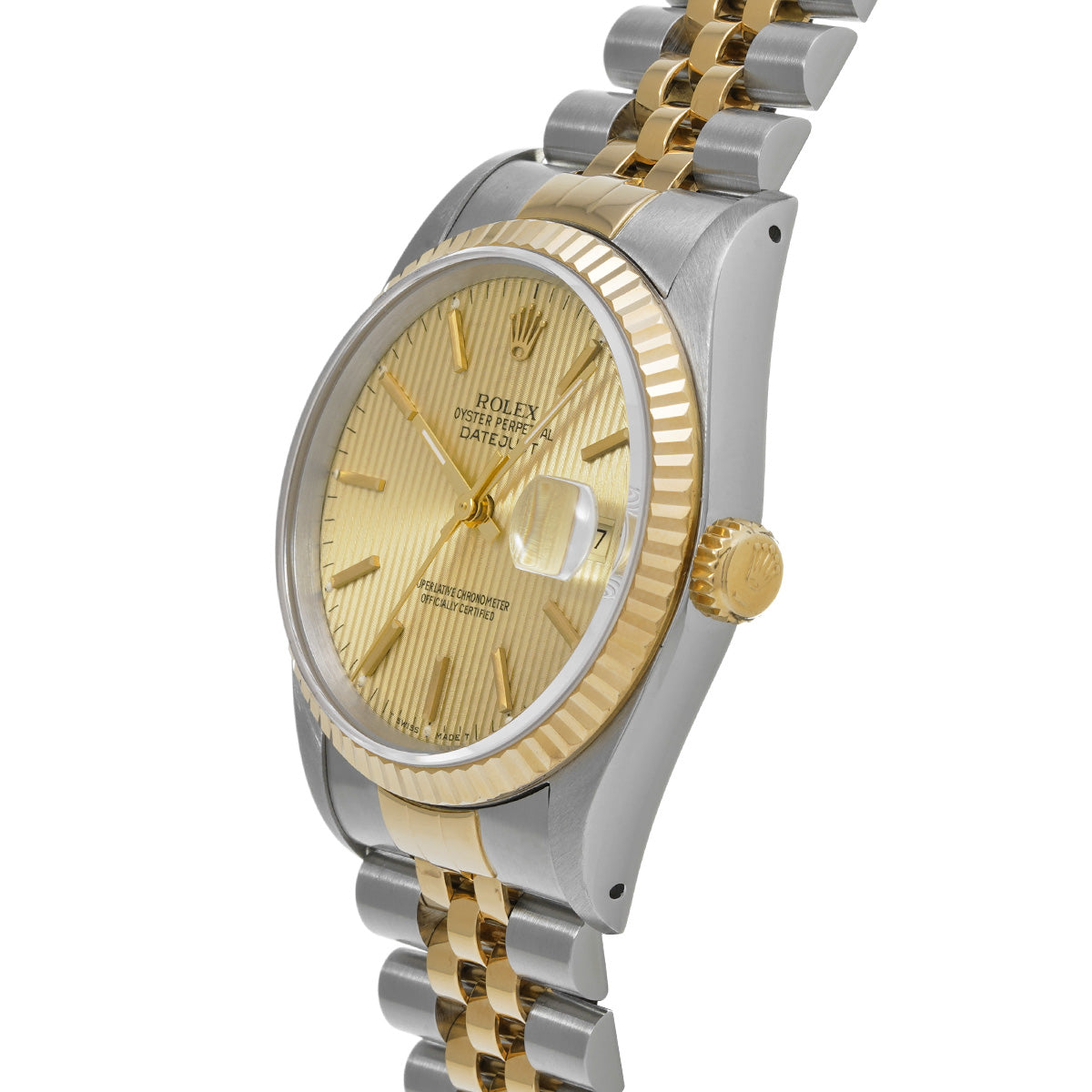 Datejust 16233 L (manufactured circa 1990) Champagne Tapestry ROLEX Men's [Pre-Owned].