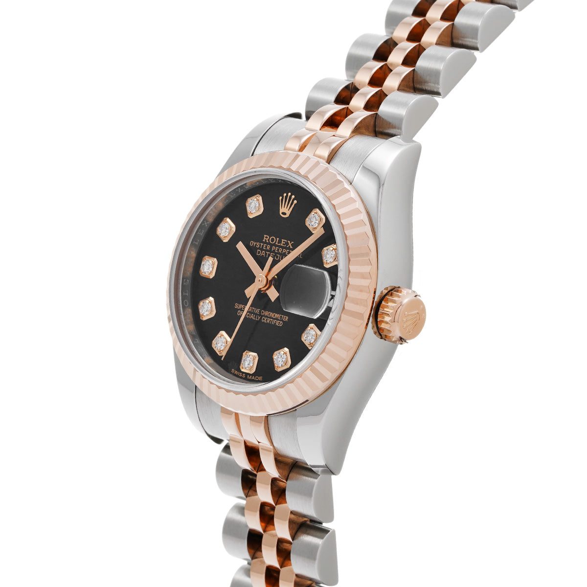 DATE JUST 179171G Random Serial Black/Diamond ROLEX Ladies [Pre-Owned].