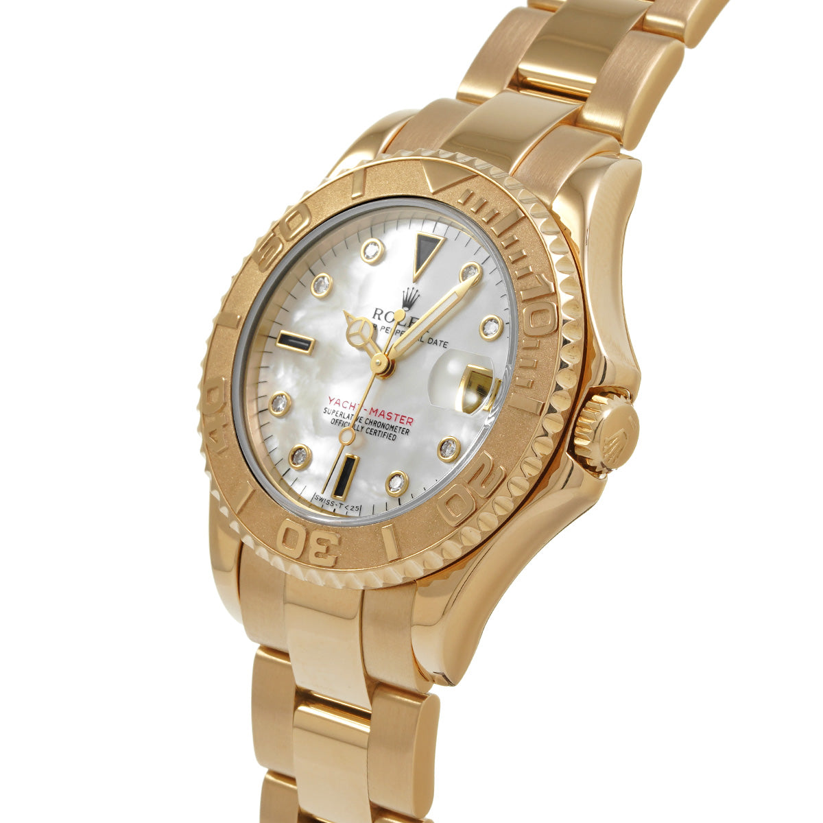 Yacht-Master 34 68628NGS W No. (manufactured circa 1995) White MOP/Diamond/Sapphire ROLEX Unisex [Pre-Owned].