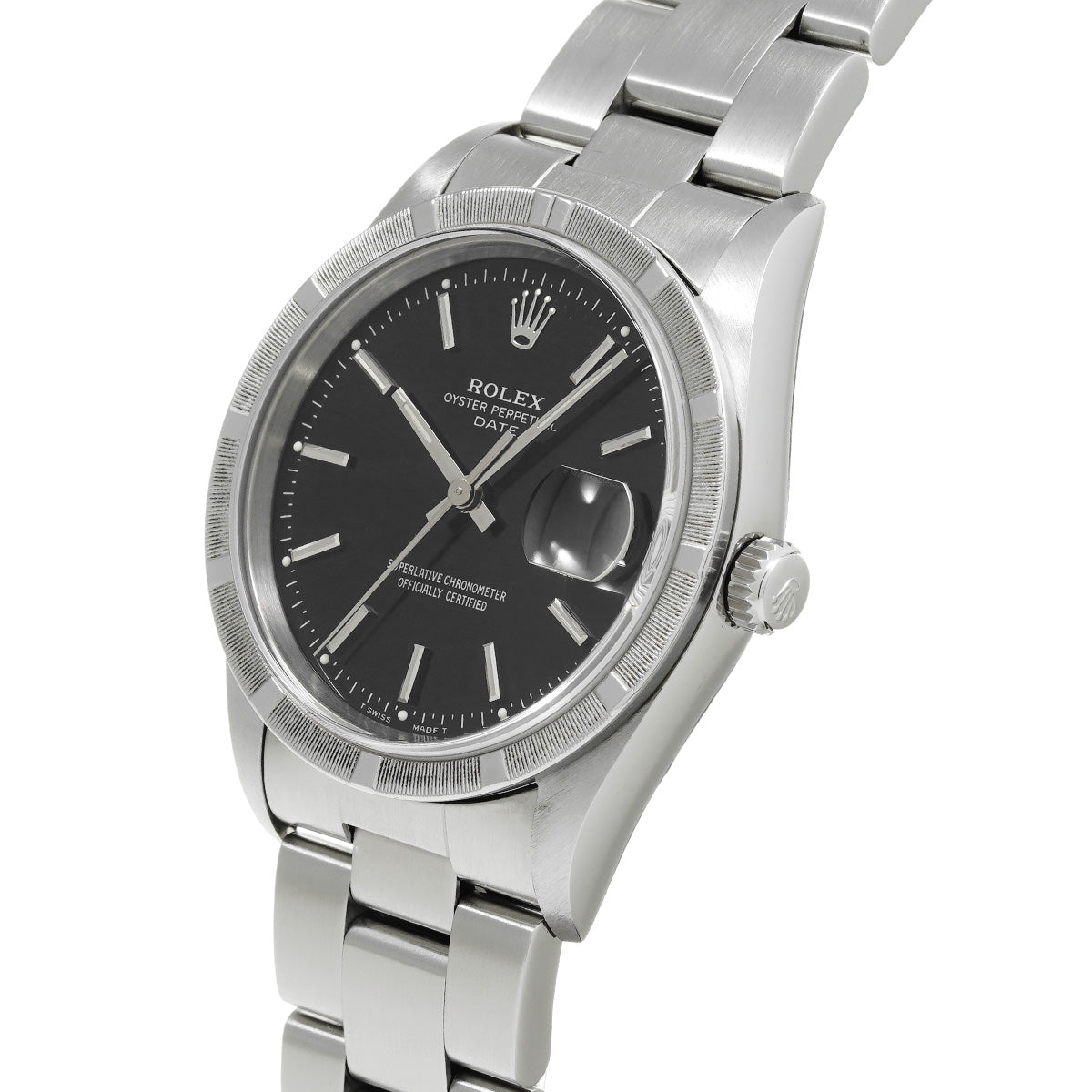 Oyster Perpetual Date 15210 U (manufactured circa 1997) Black ROLEX Men's [Pre-Owned].