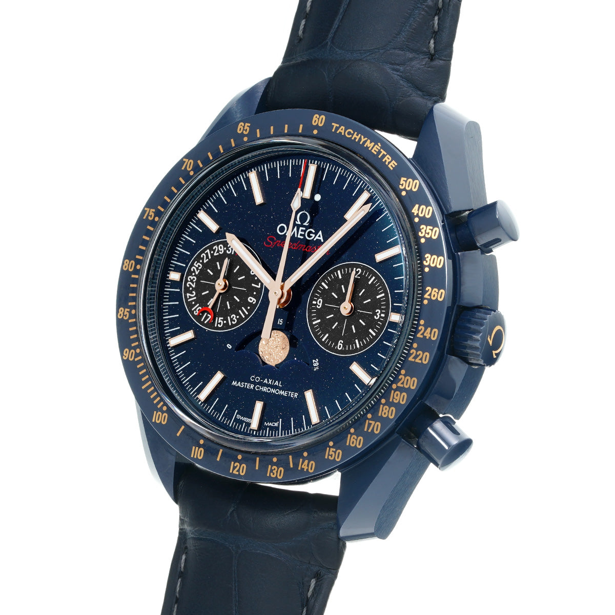 Speedmaster Moon Watch Blue Side of the Moon Master Chronometer Moonphase 304.93.44.52.03.002 Blue/Aventurine Glass OMEGA Mens [Pre-Owned].