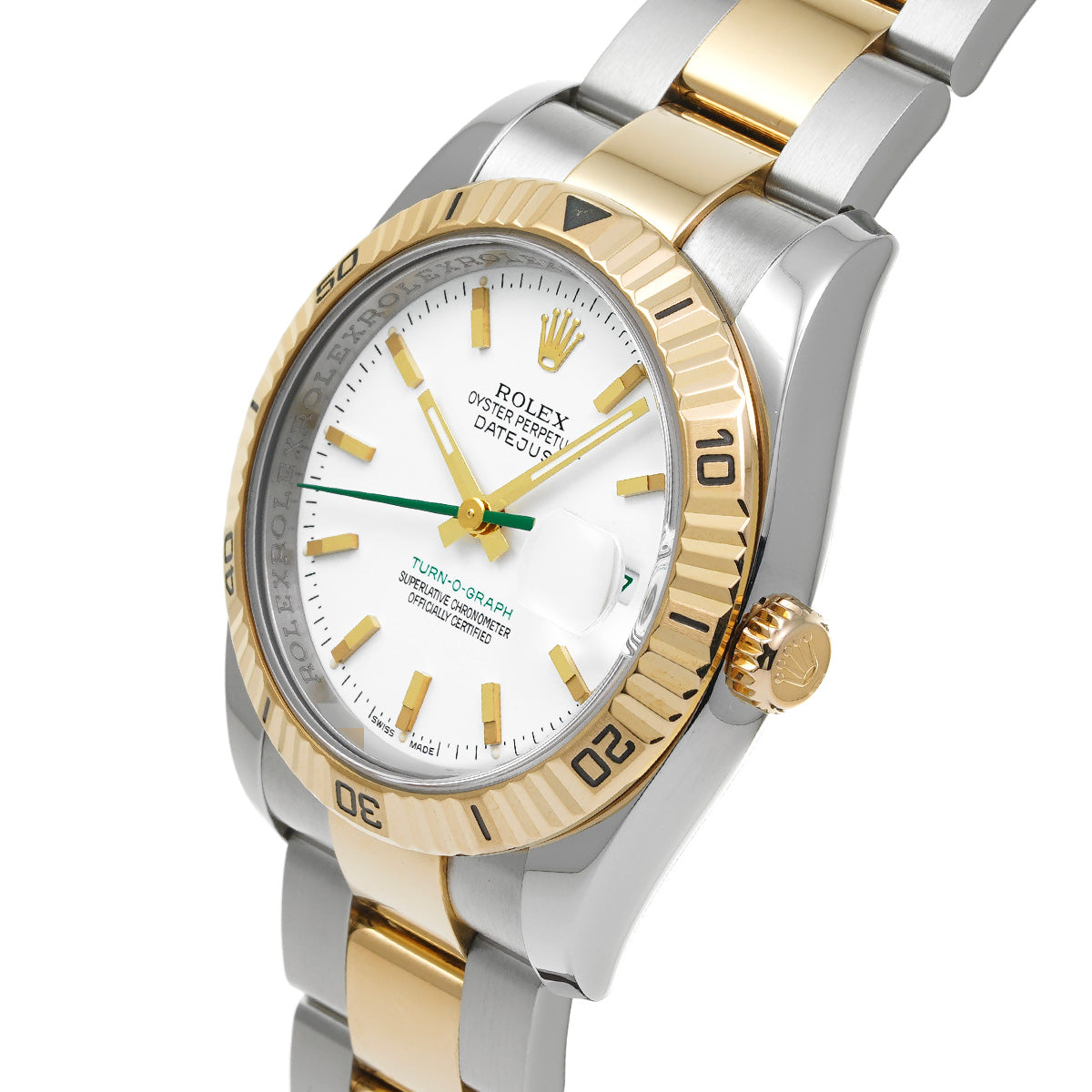 DATE JUST TURNOGRAPH 116263 D (manufactured circa 2005) White ROLEX Men's [Pre-Owned].