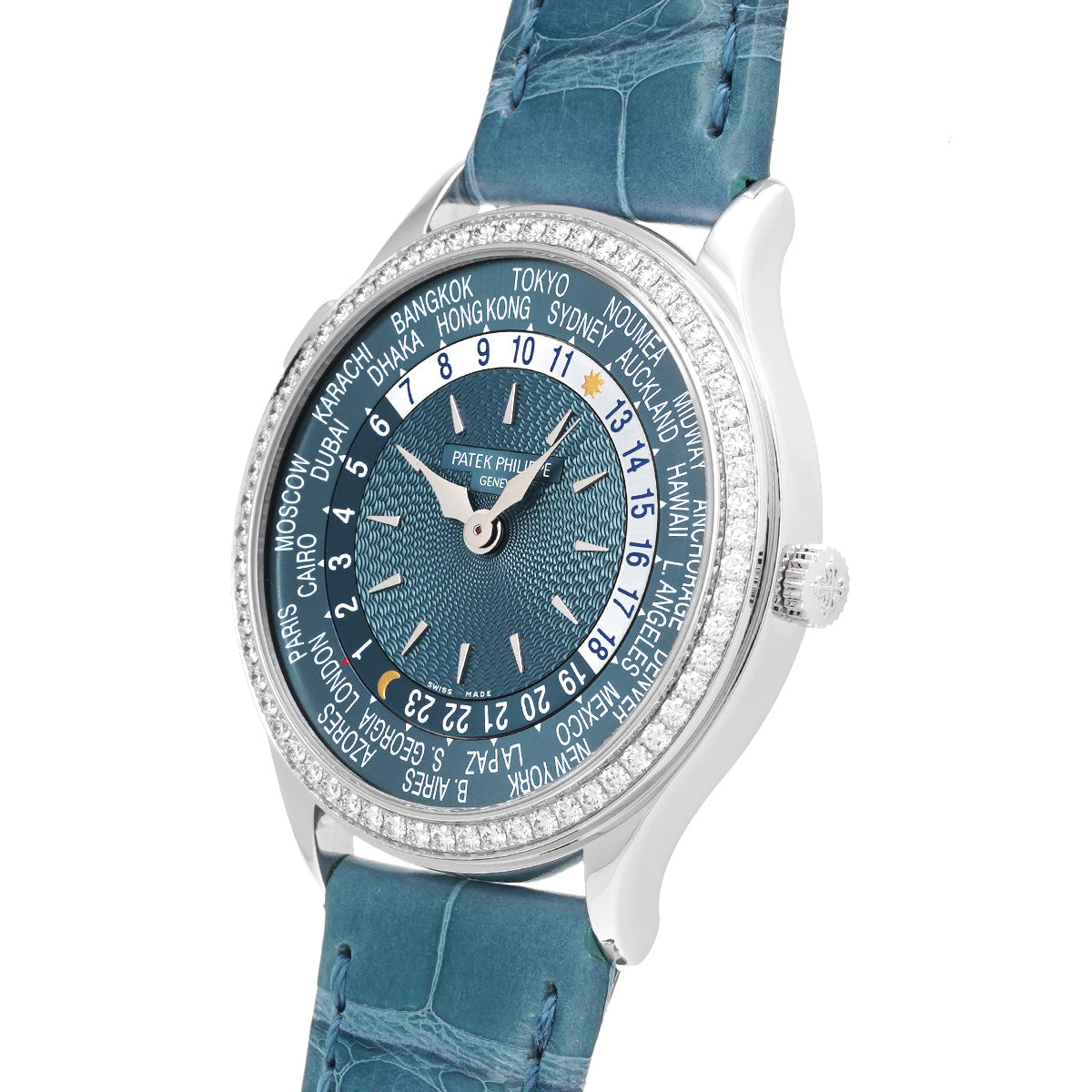 Complication World Time 7130G-014 Blue Gray PATEK PHILIPPE Ladies [Pre-Owned].