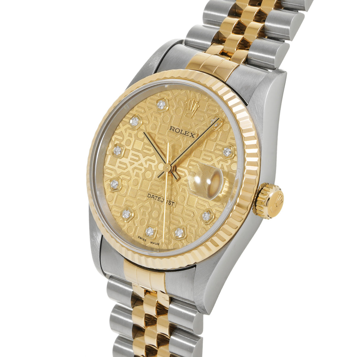 16233G Datejust T (made around 1996) Champagne Computer/Diamond ROLEX Men's [Pre-Owned].