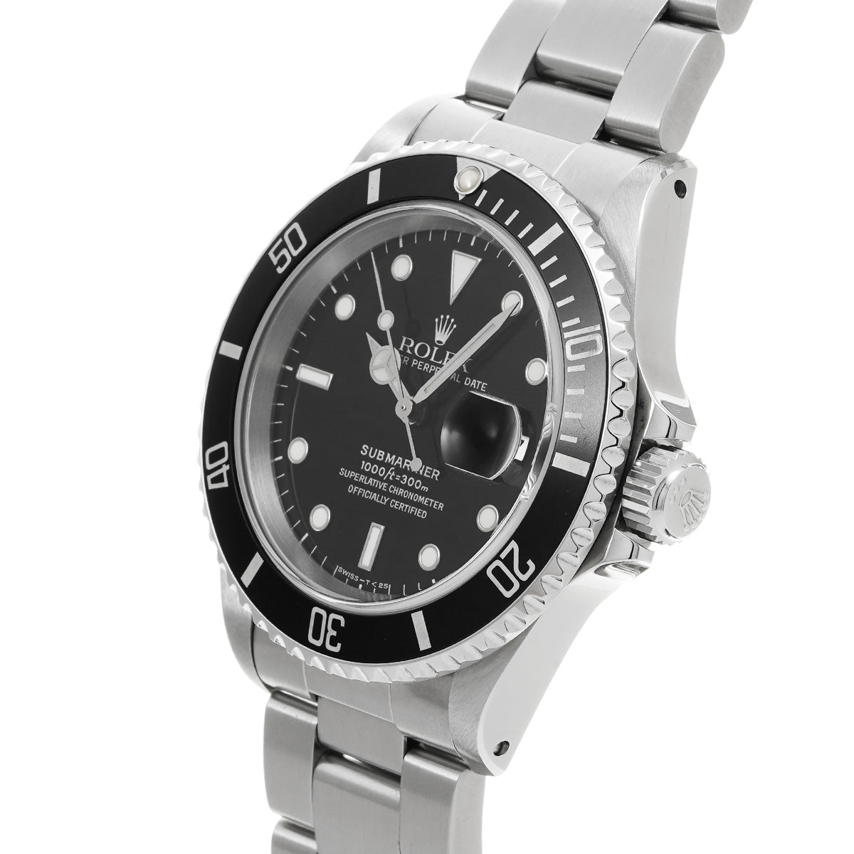 Submariner Date 16610 U (manufactured circa 1998) Black ROLEX Men's [Pre-Owned].