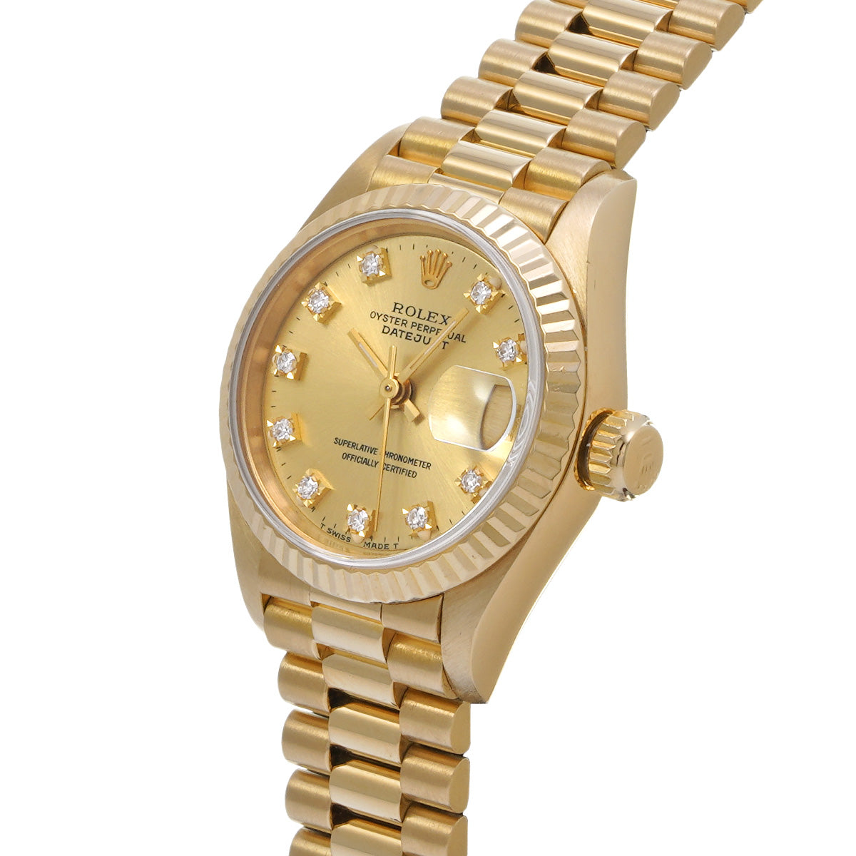 DATE JUST 69178G R (manufactured circa 1987) Champagne/Diamond ROLEX Ladies [Pre-Owned].