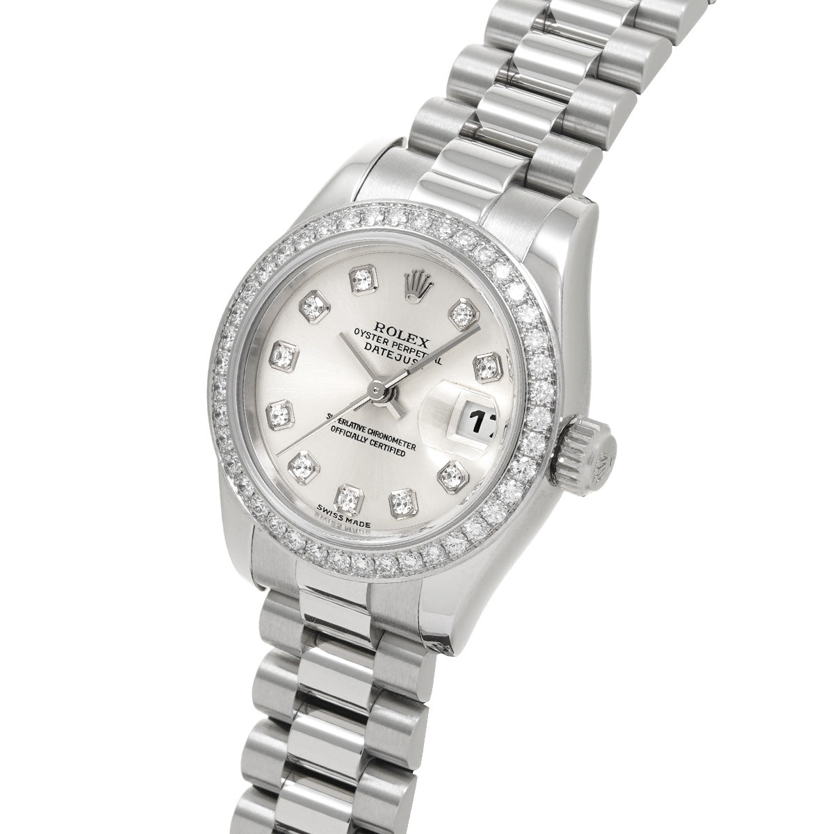 DATE JUST 179136G Silver/Diamond ROLEX Ladies [Pre-Owned].