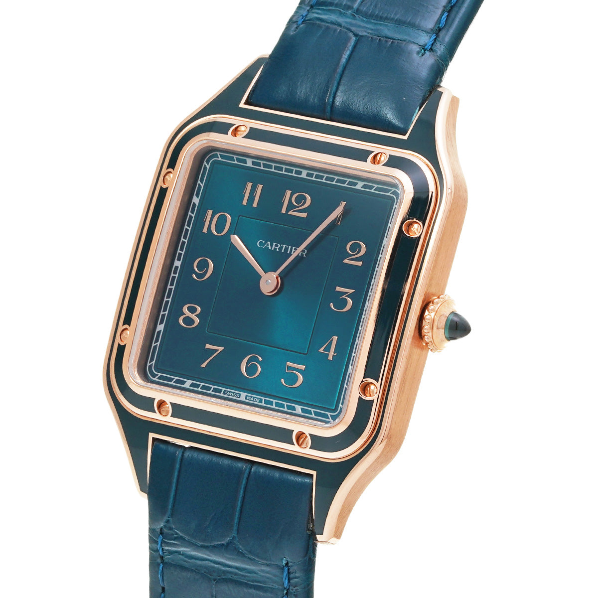 Santos Dumont LM Peacock Blue WGSA0098 Blue CARTIER Men's [Pre-Owned].