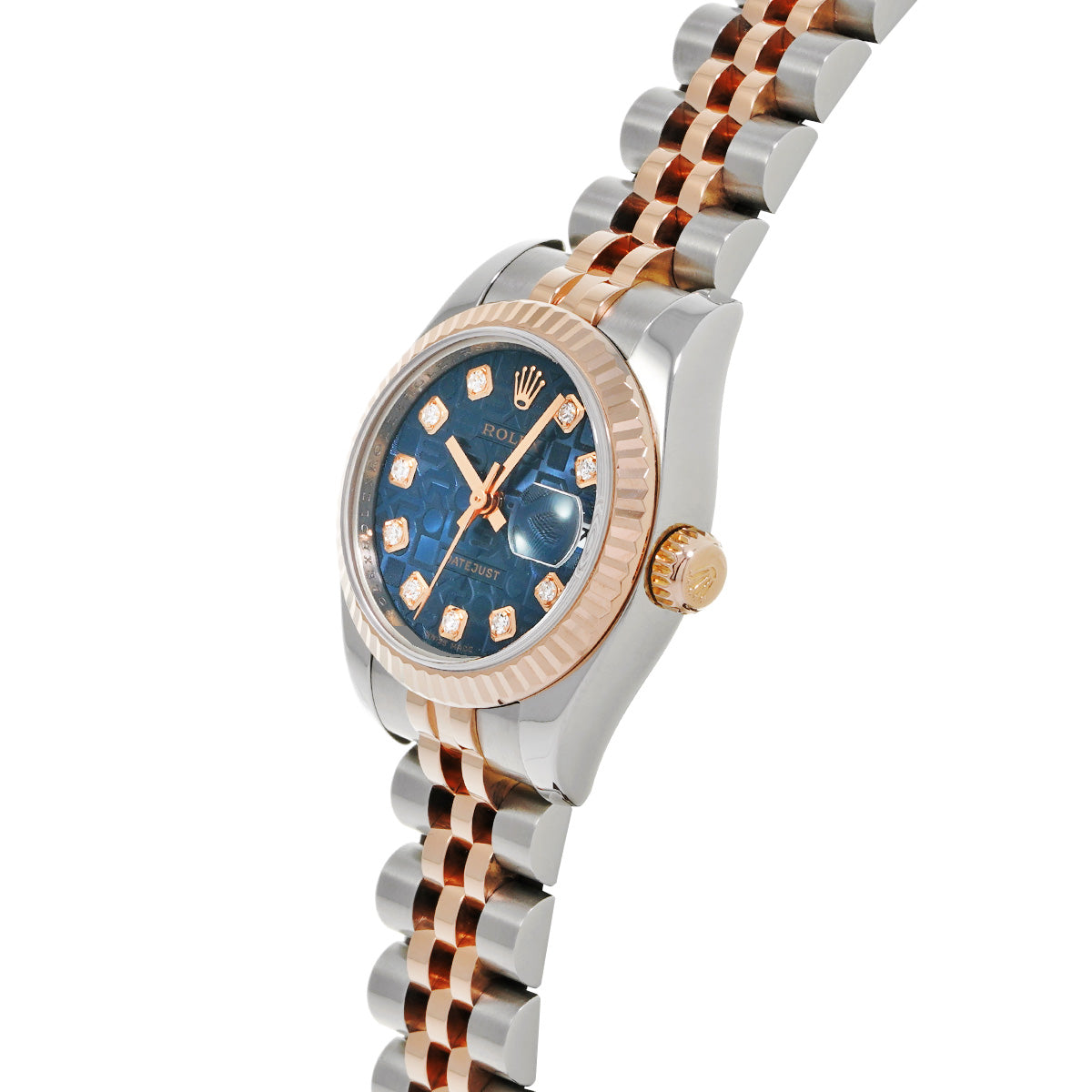 DATE JUST 179171G (manufactured circa 2005) Blue Computer/Diamond ROLEX Ladies [Pre-Owned].