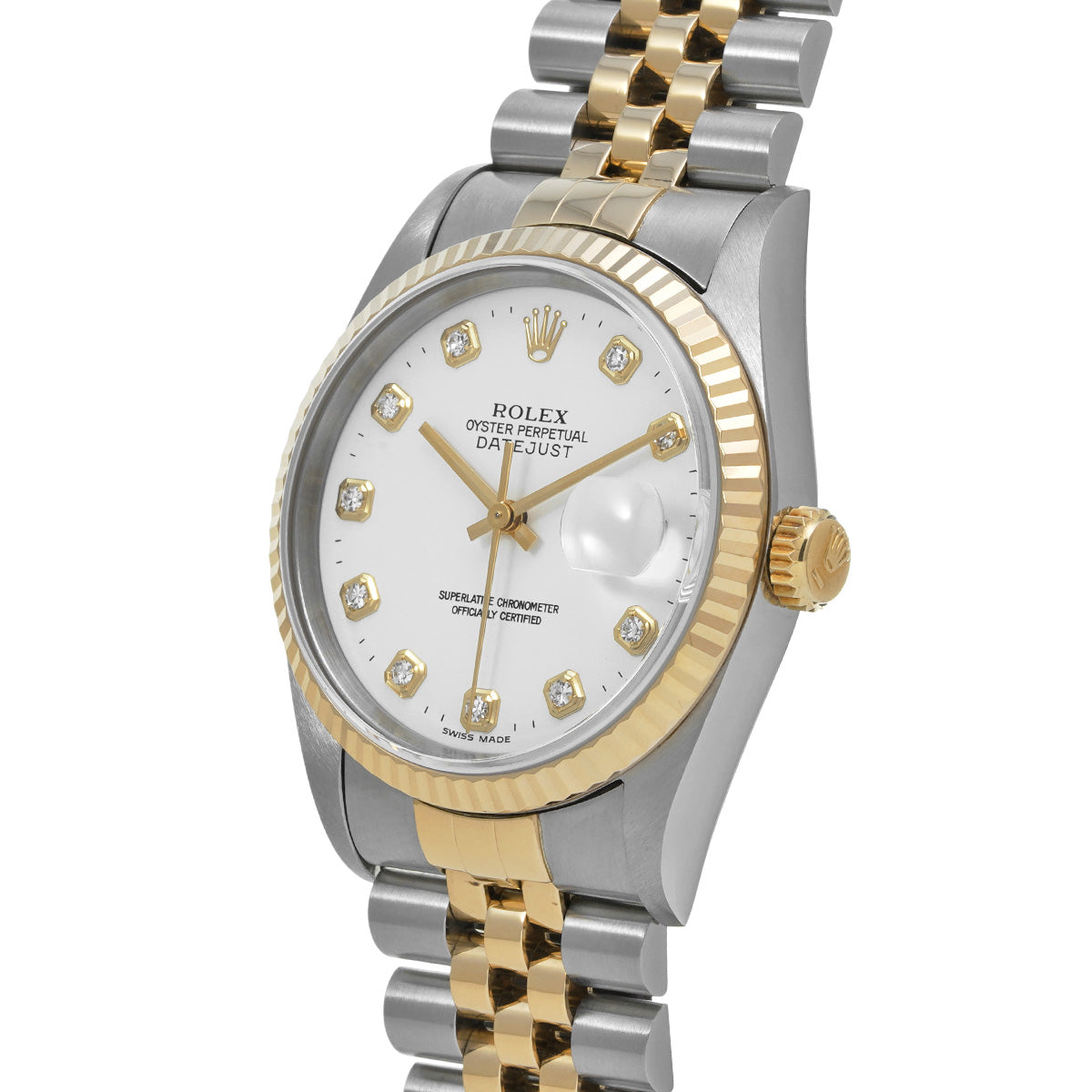DATE JUST 16233G S (made around 1994) White/Diamond ROLEX Men's [Pre-Owned].