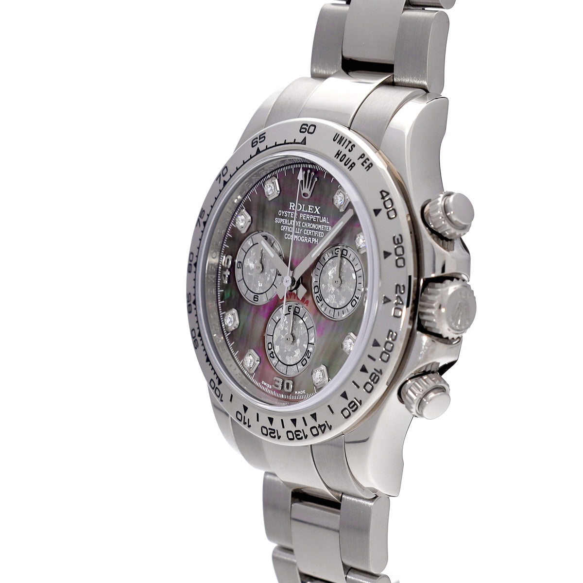 Cosmograph Daytona 116509NG V (manufactured around 2008) Black MOP/white gold crystal/diamond ROLEX Men's [Pre-Owned].