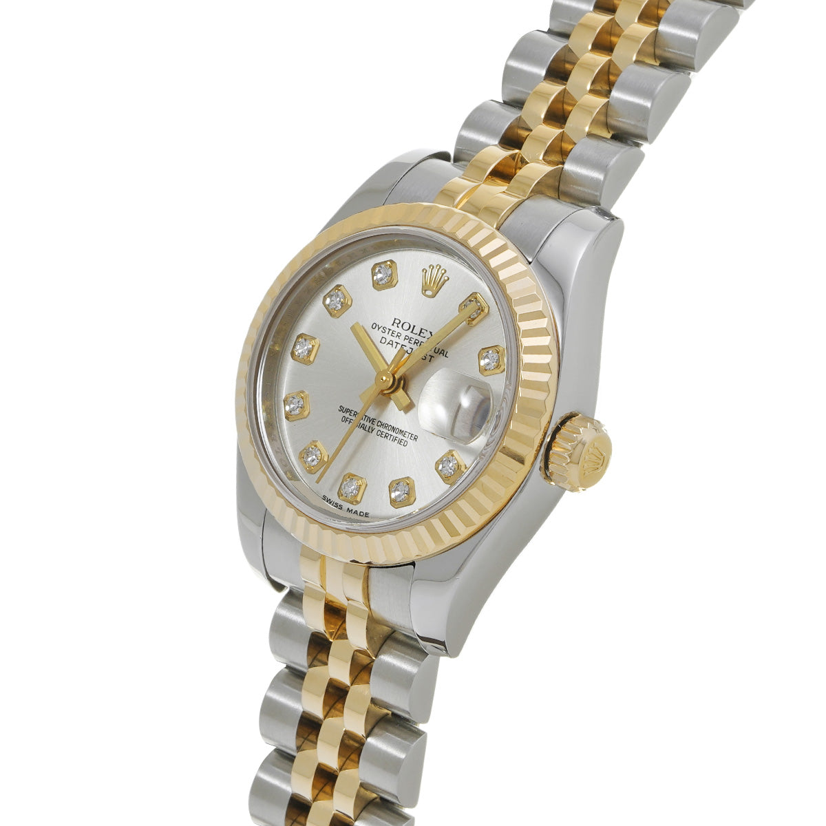 DATE JUST 179173G M (made around 2007) Silver/Diamond ROLEX Ladies [Pre-Owned].