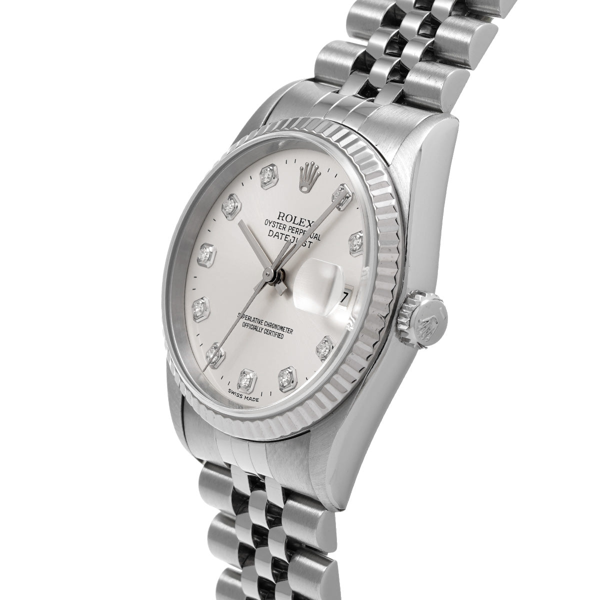 DATE JUST 16234G W (made around 1995) Silver/Diamond ROLEX Men's [Pre-Owned].