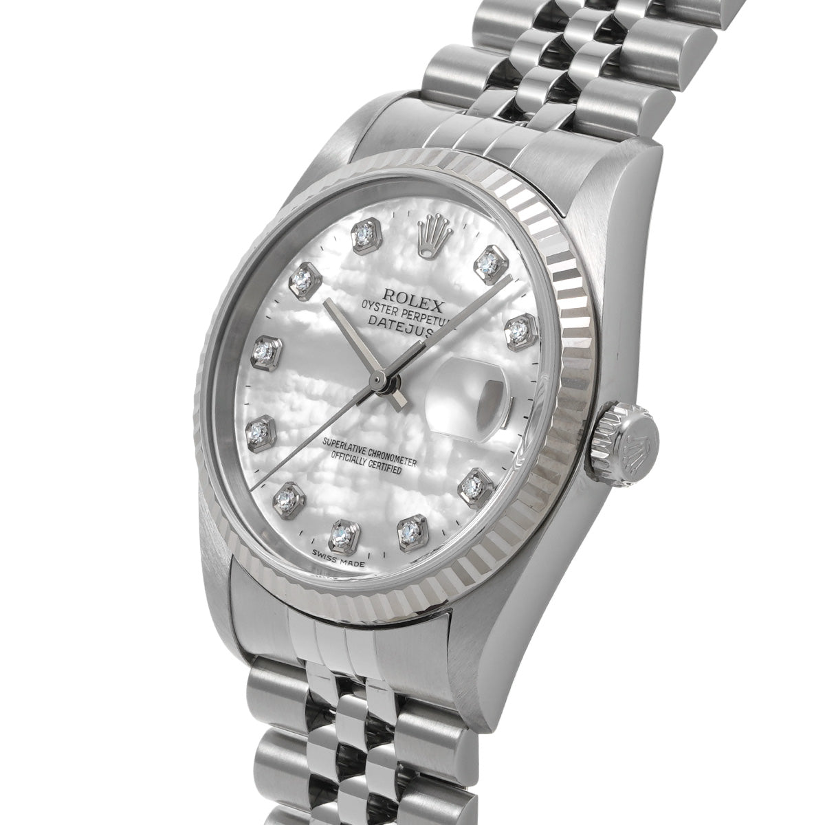 DATE JUST 16234NG Y No. (manufactured around 2003) White MOP/Diamond ROLEX Men's [Pre-Owned].