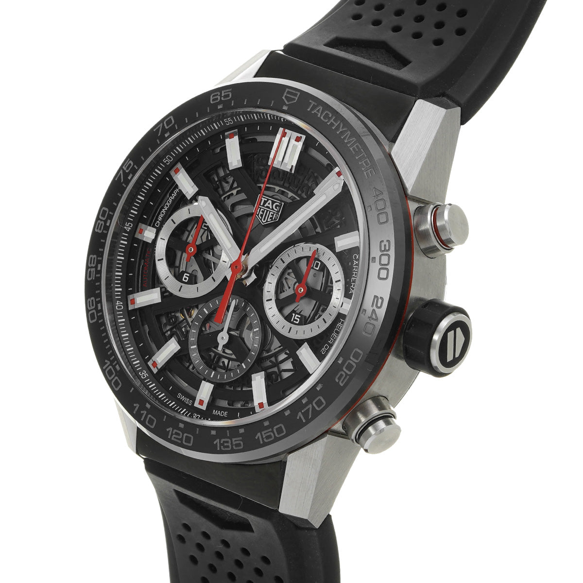 CARRERA Calibre Heuer 02 Chronograph CBG2010.FT6143 Black TAG HEUER Men's [Pre-Owned].