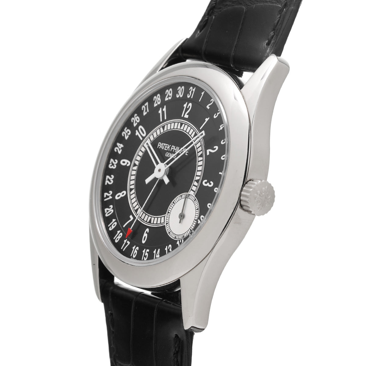 Calatrava 6006G-001 Black/Silver PATEK PHILIPPE Men's [Pre-Owned].