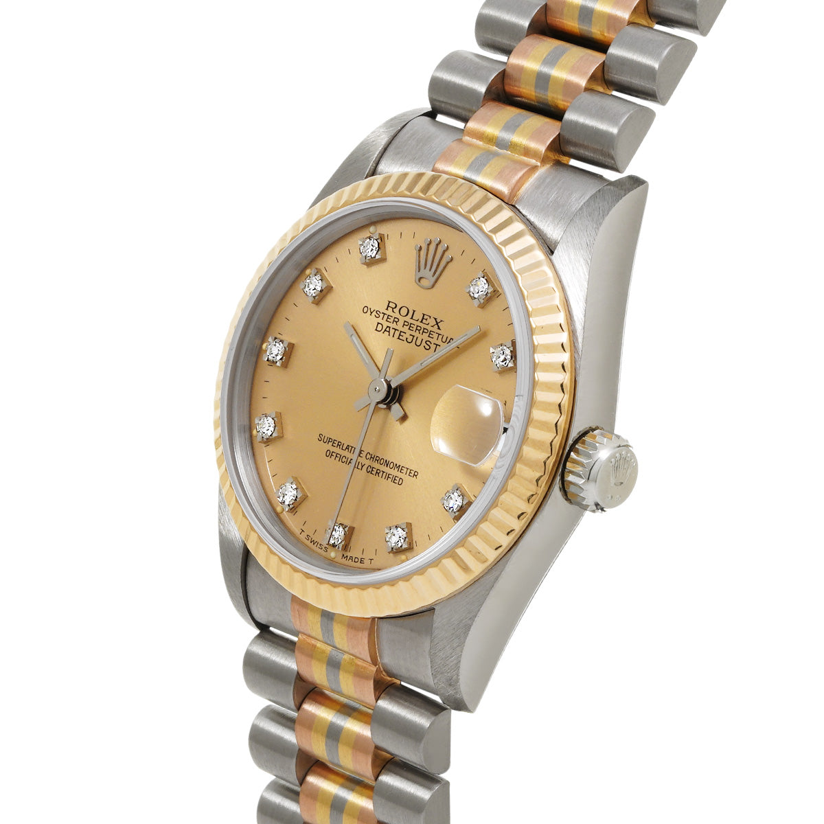 DATE JUST TRIDOR 68279GBIC 90's (manufactured circa 1985) Champagne/Diamond ROLEX Unisex [Pre-Owned].