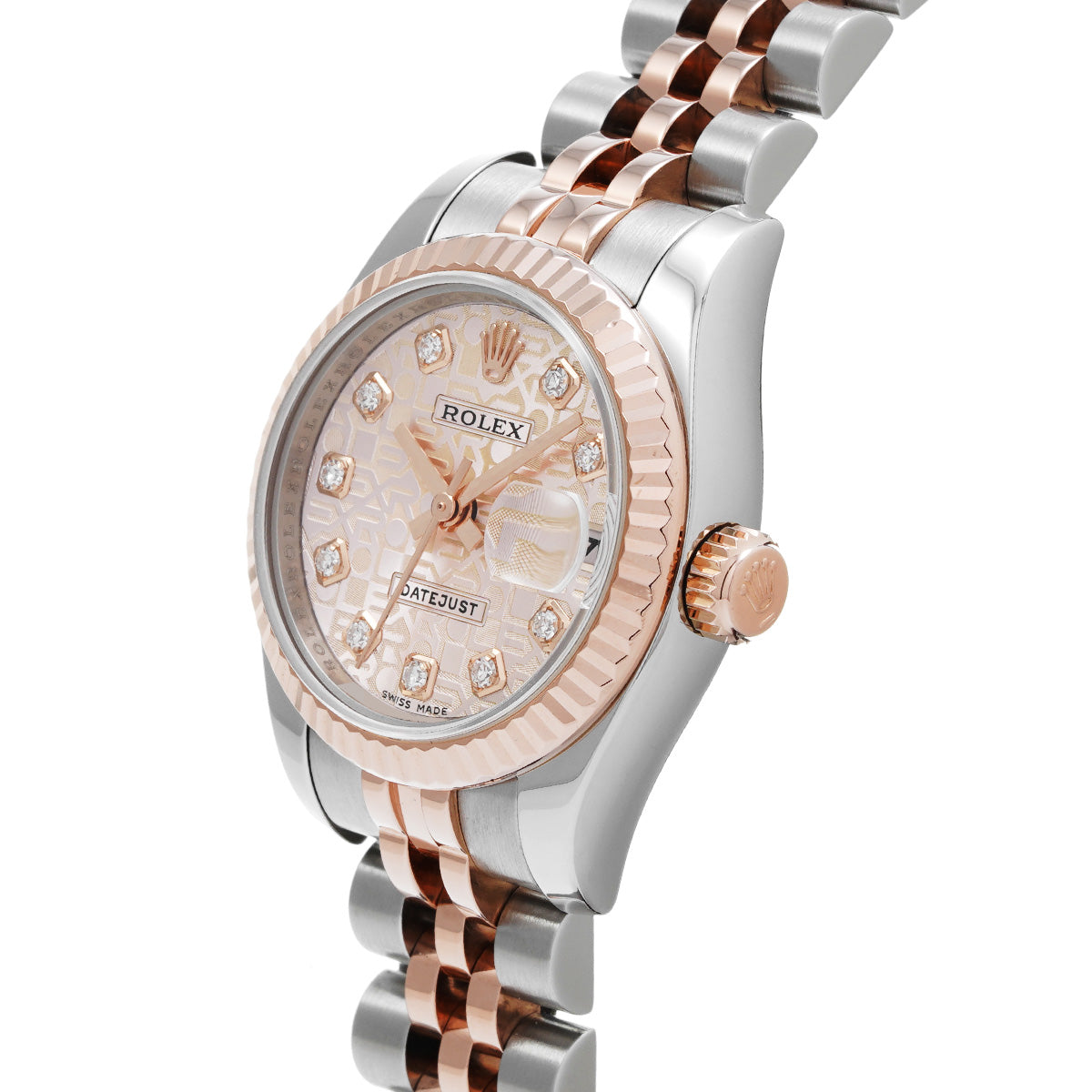 DATE JUST 179171G M (made around 2008) Pink Computer/Diamond ROLEX Ladies [Pre-Owned].