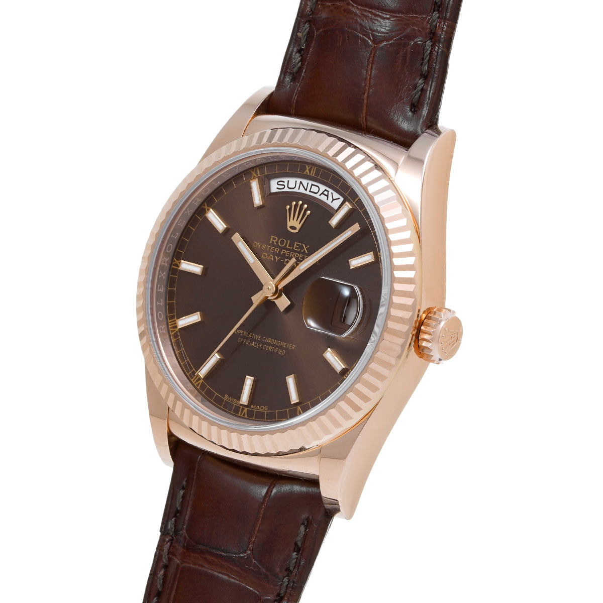 Day Date 118135 Random Serial Chocolate Brown ROLEX Men's [Pre-owned].