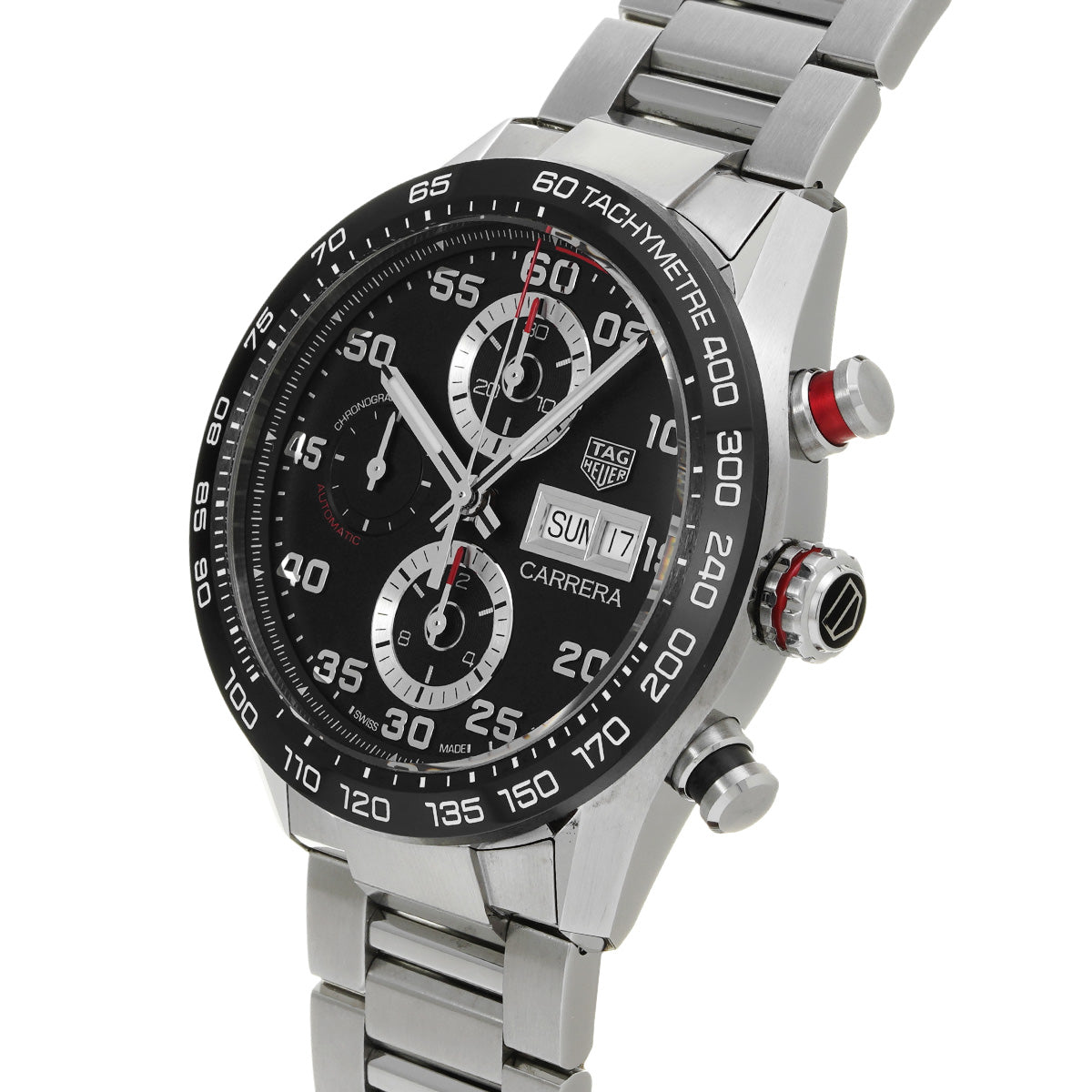 CARRERA Calibre 16 Chronograph CBN2A1AA.BA0643 Black TAG HEUER Men's [Pre-Owned].