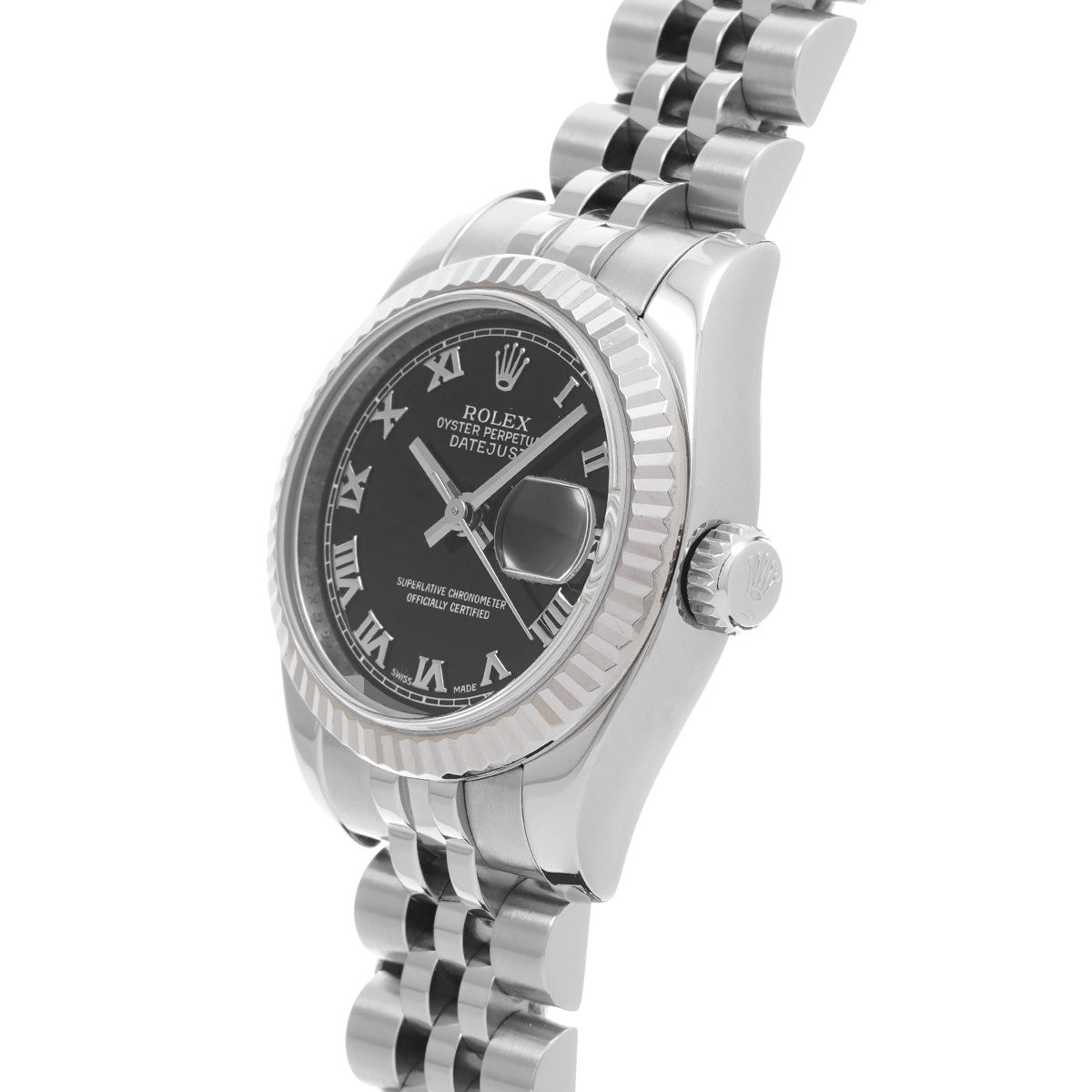 DATE JUST 179174 V (manufactured around 2009) Black ROLEX Ladies [Pre-Owned].