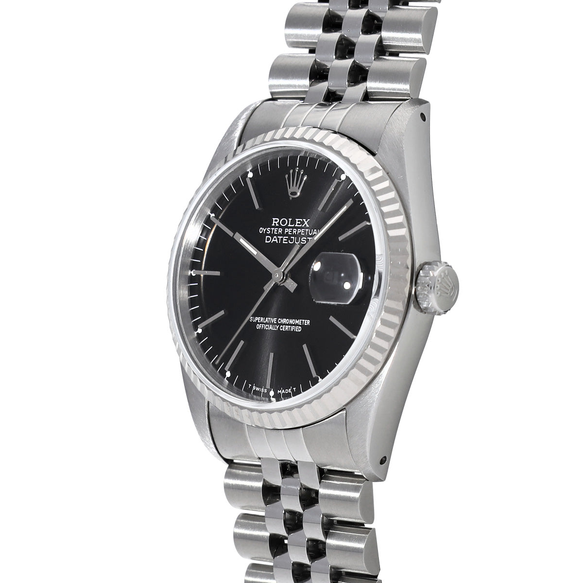 DATE JUST 16234 X (manufactured circa 1993) Black ROLEX Men's [Pre-Owned].